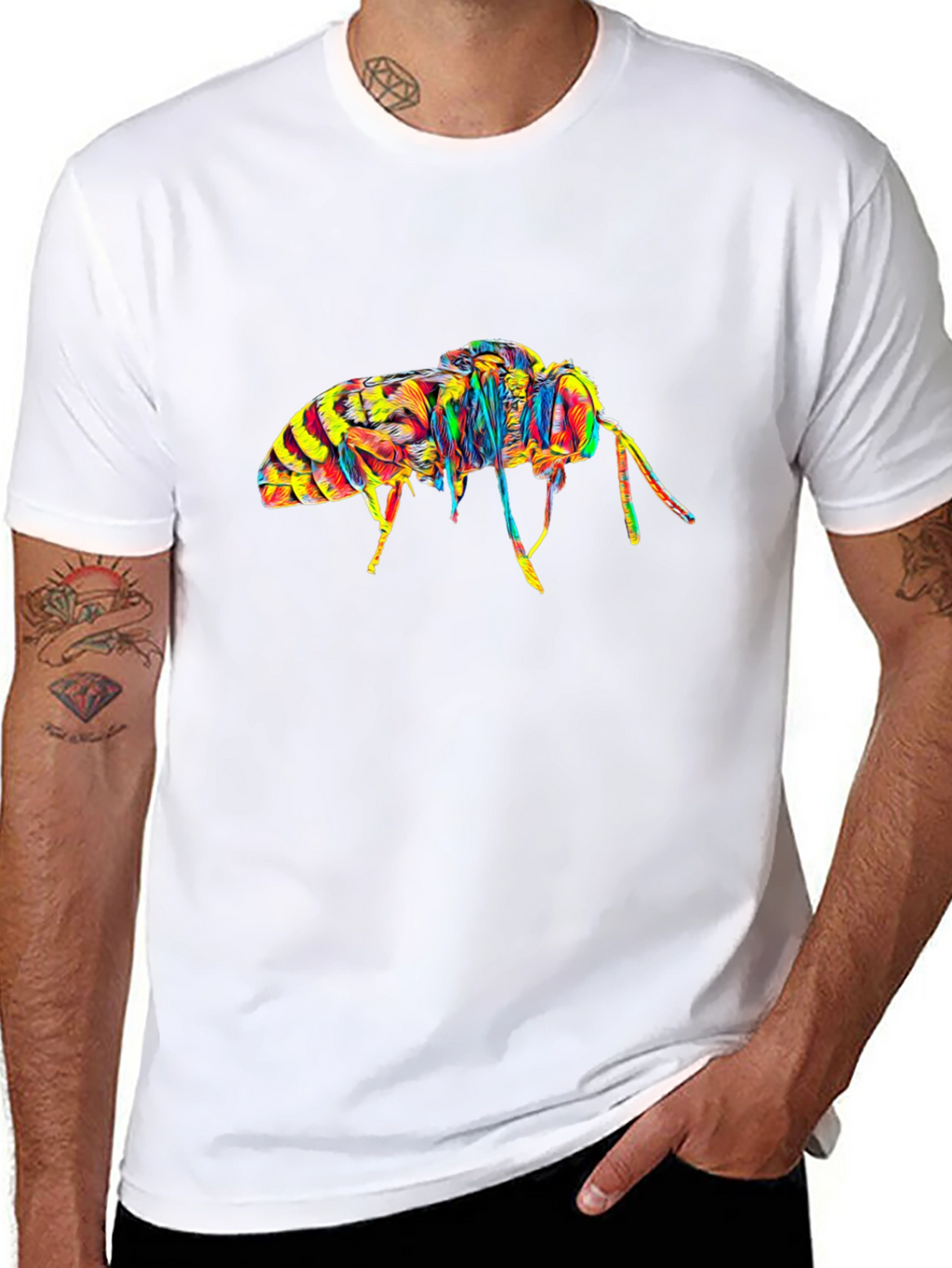 Bee Graphic T-Shirt - Artistic Insect Design