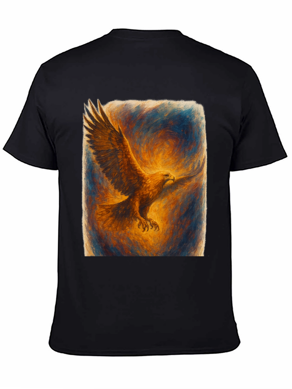 Eagle Art Print Black T-Shirt