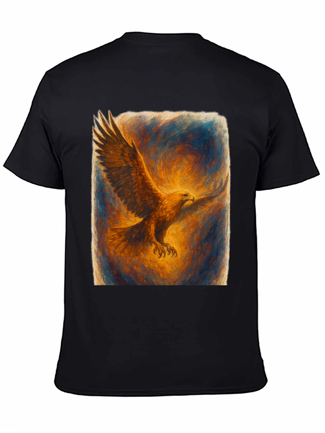 Eagle Art Print Black T-Shirt