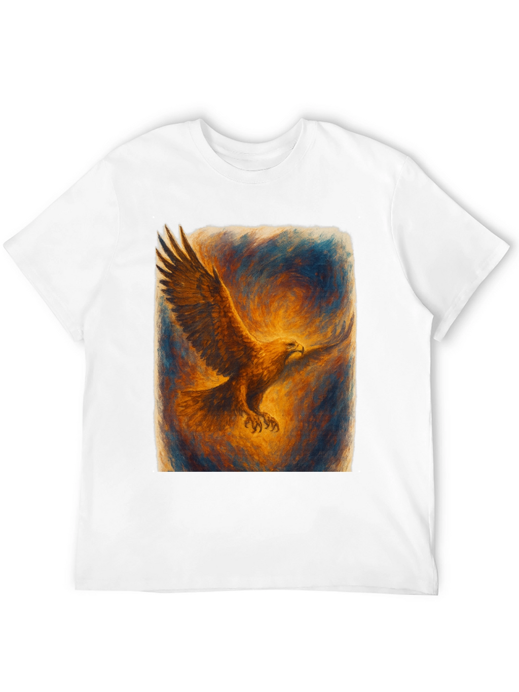 Eagle Art Print Black T-Shirt