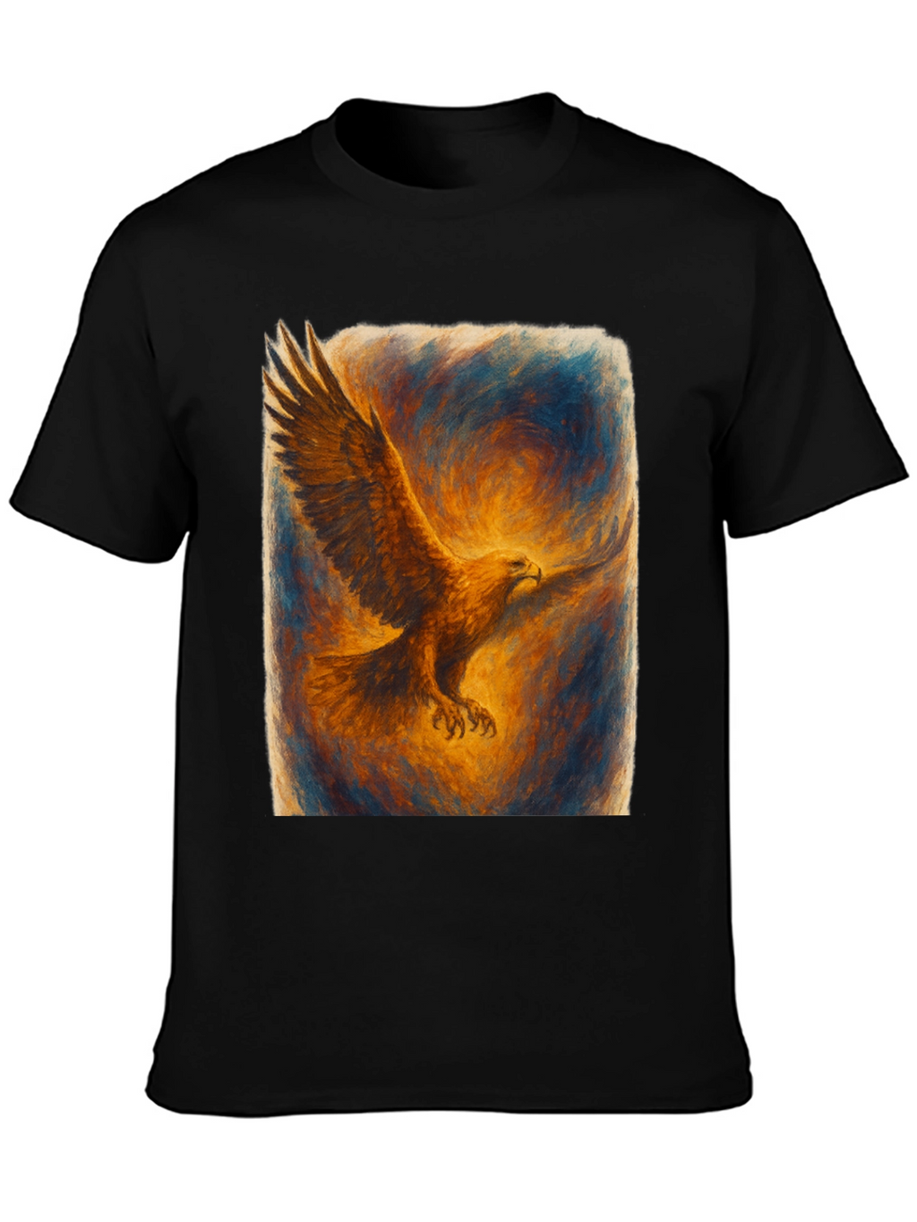 Eagle Art Print Black T-Shirt