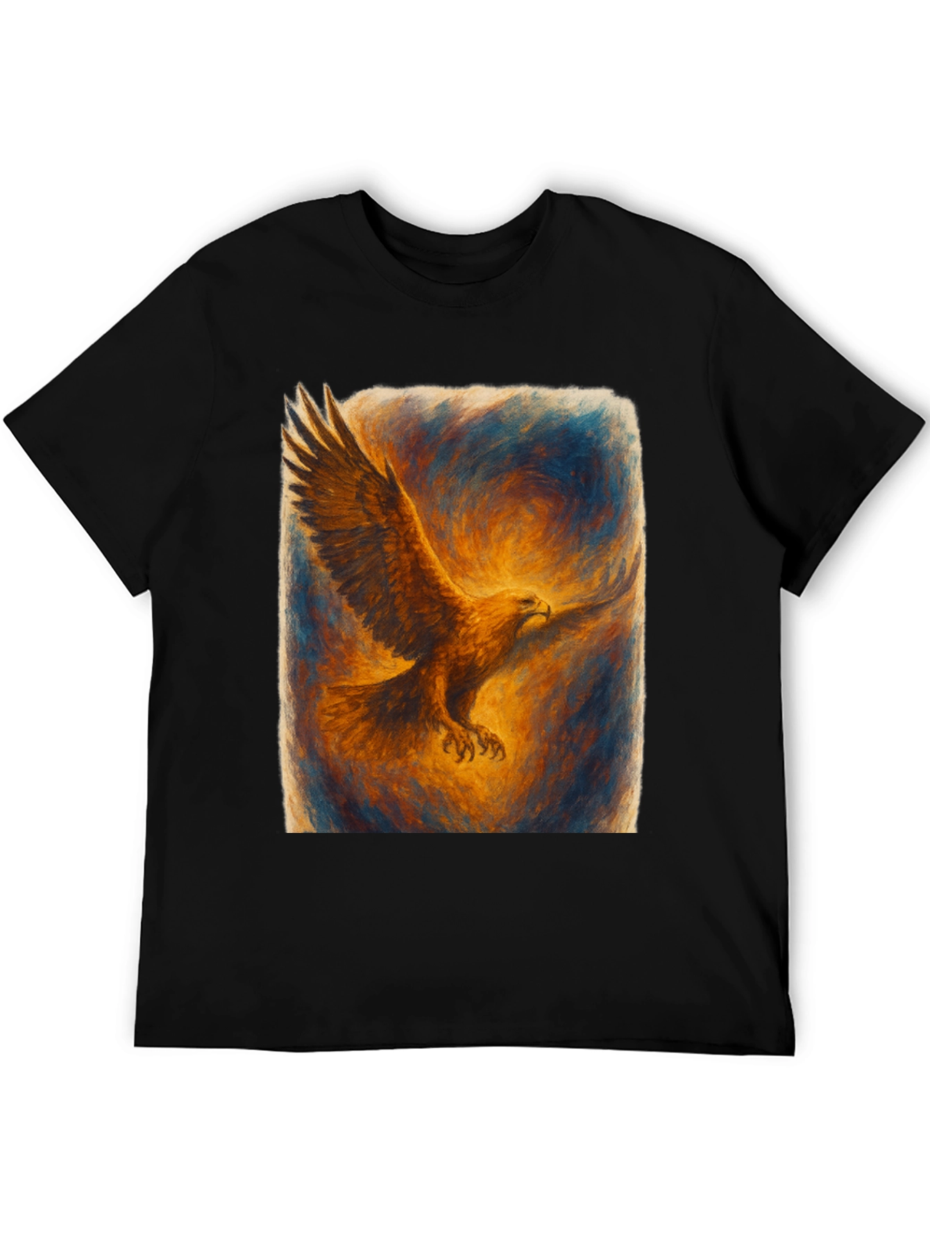 Eagle Art Print Black T-Shirt
