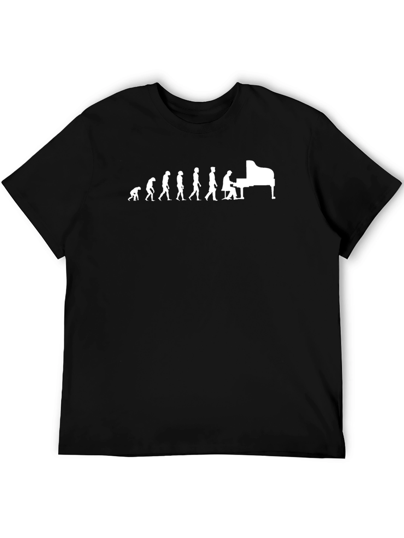 Evolution of Piano Player Black Graphic Tee