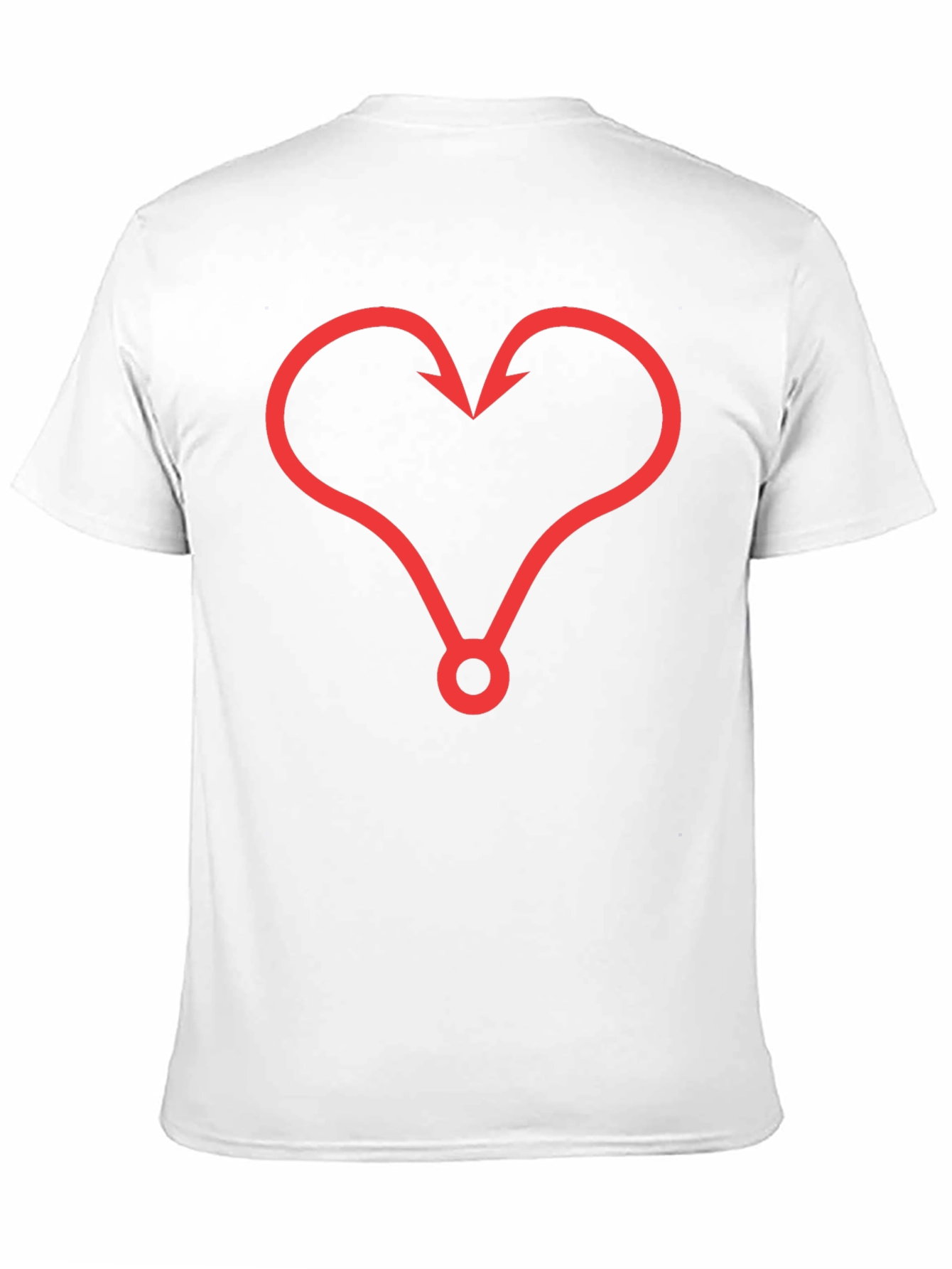 Fishing Hook Heart Graphic Tee - Black