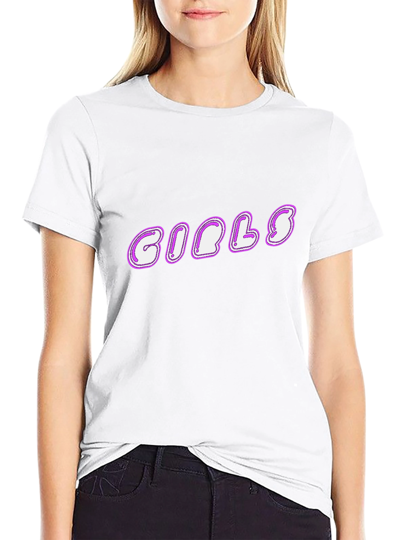 Girls Graphic Black T-Shirt - Casual Style