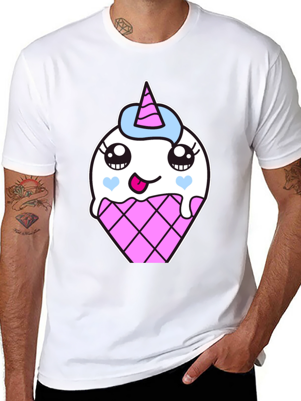 Unicorn Ice Cream Cone Graphic T-Shirt