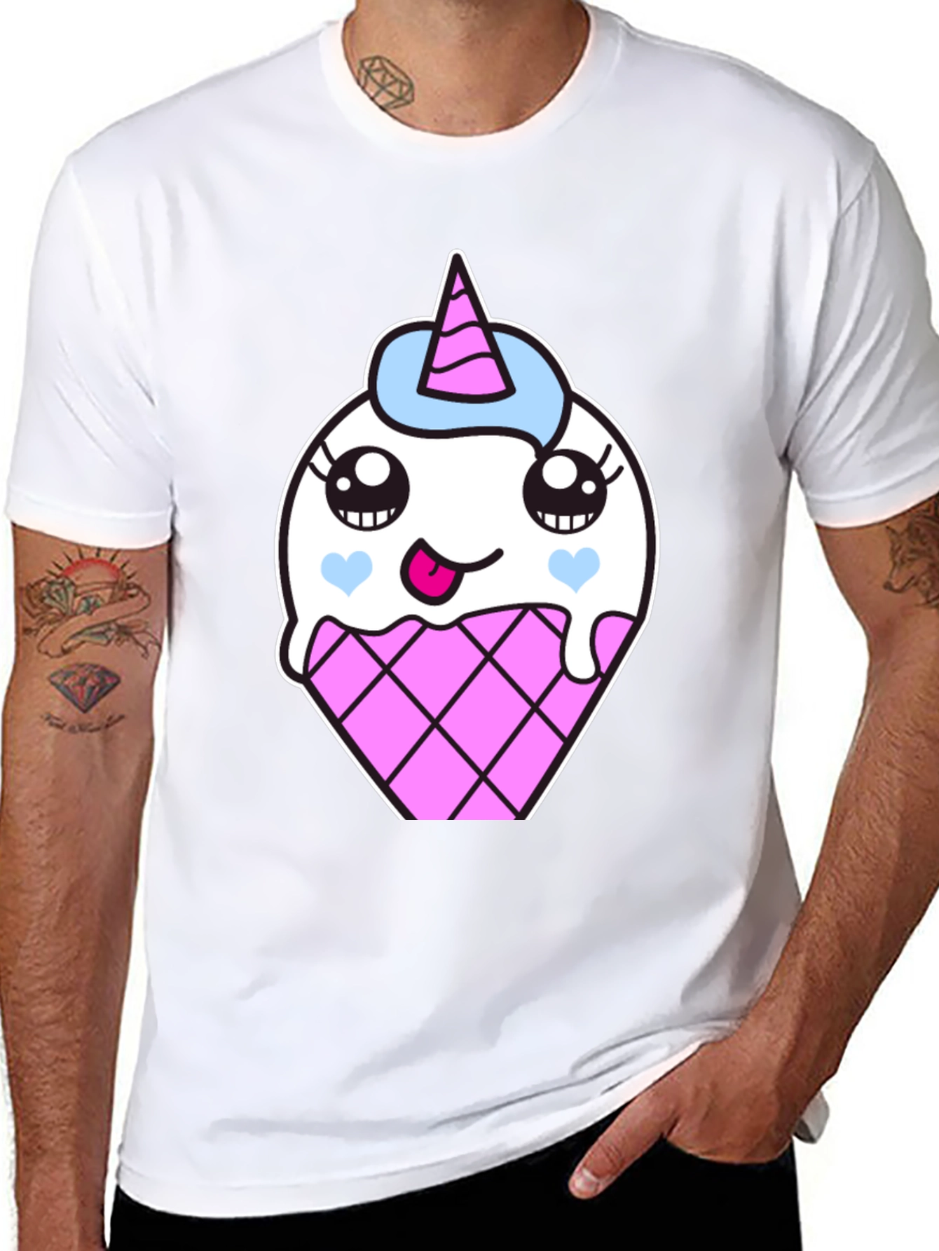 Unicorn Ice Cream Cone Graphic T-Shirt