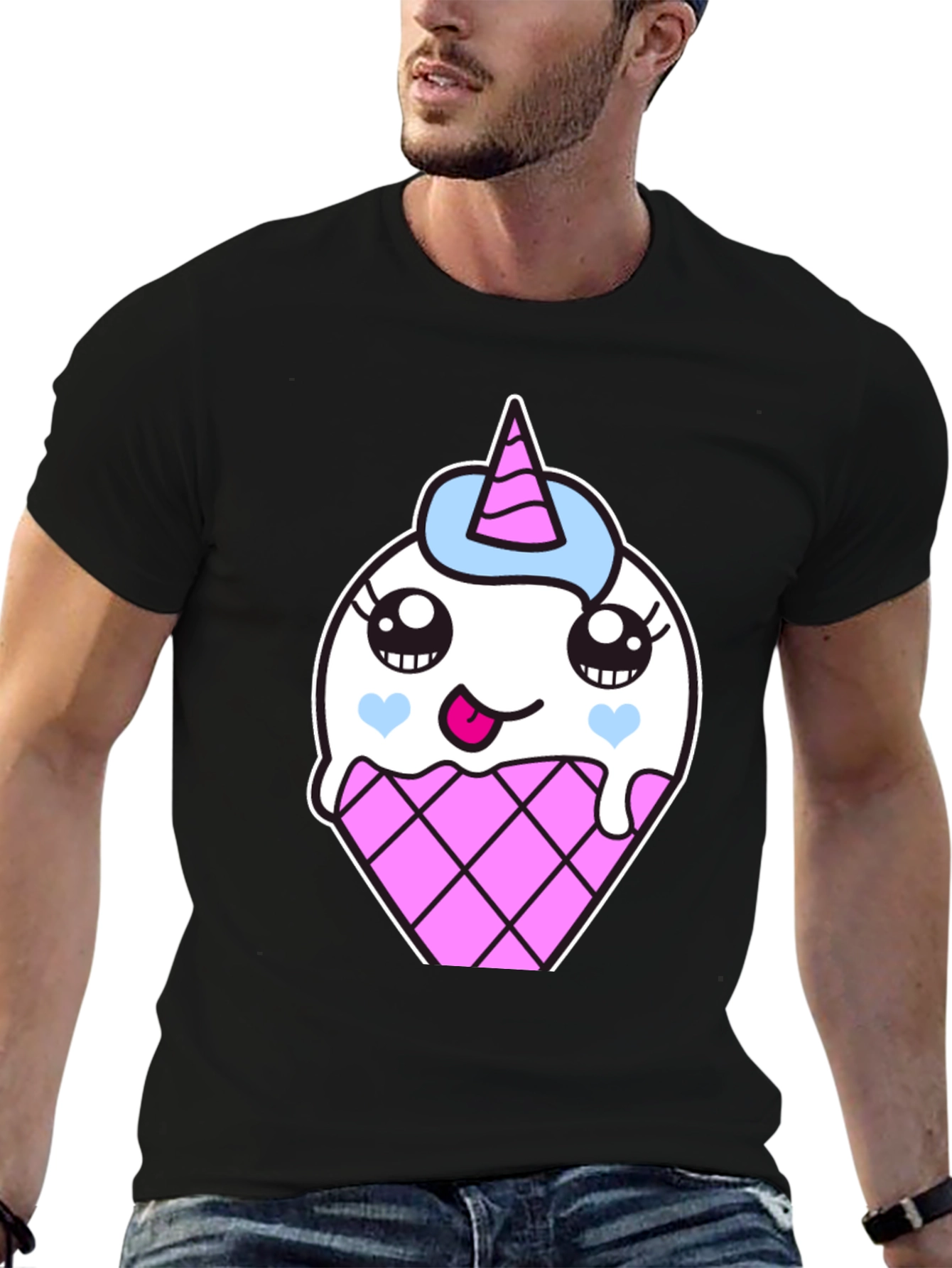 Unicorn Ice Cream Cone Graphic T-Shirt