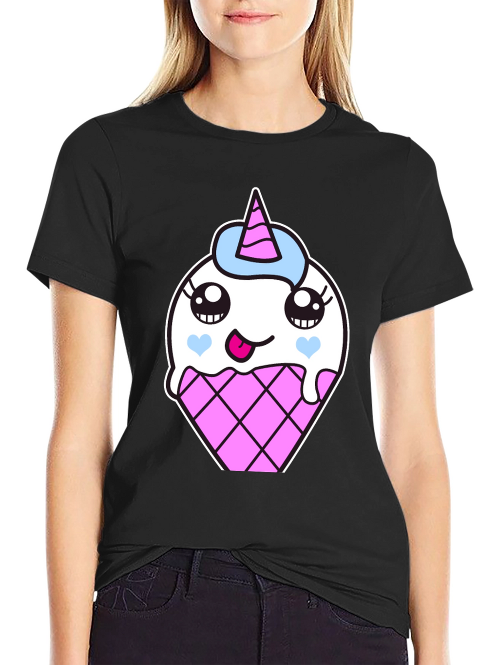 Unicorn Ice Cream Cone Graphic T-Shirt