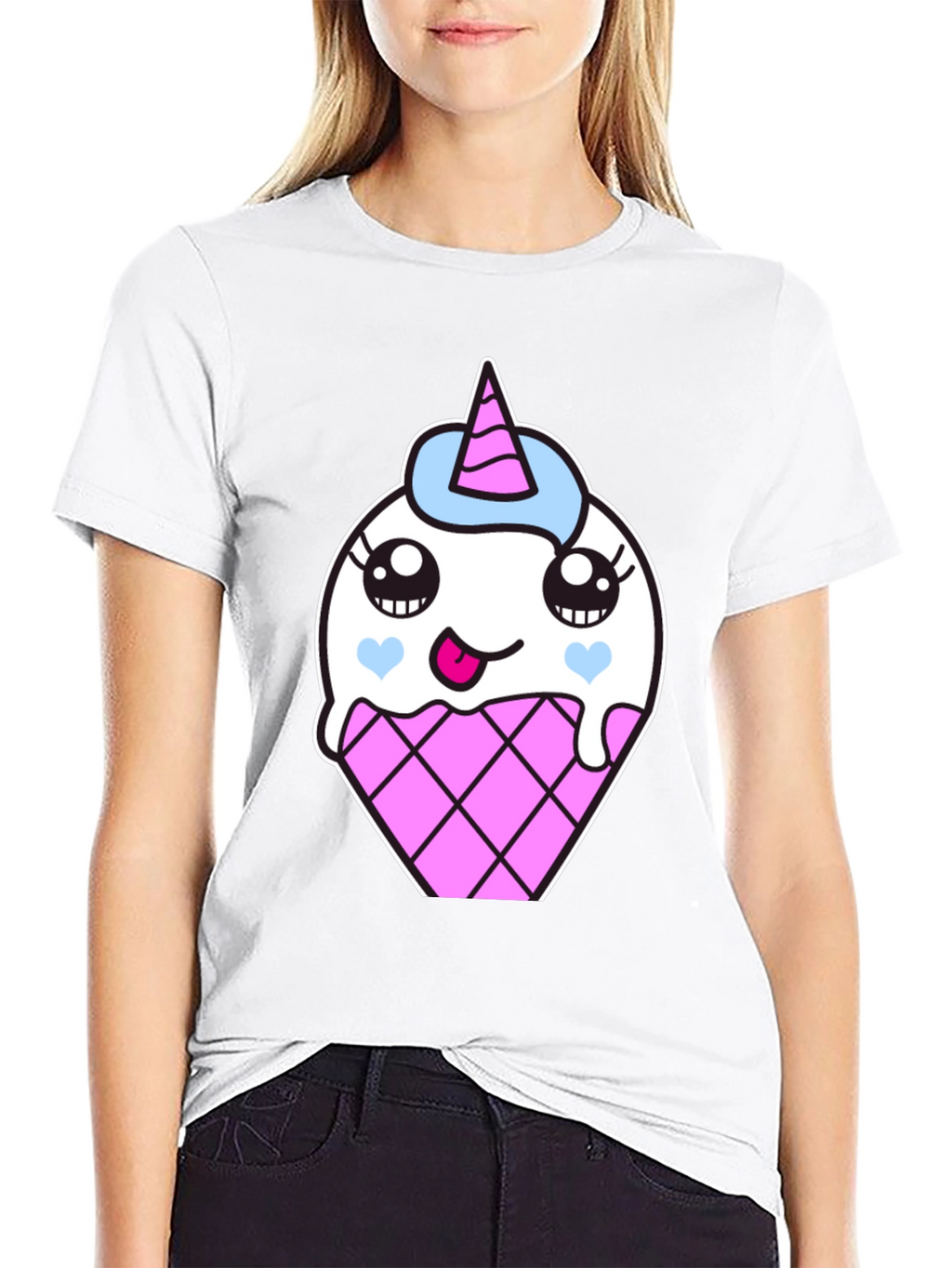 Unicorn Ice Cream Cone Graphic T-Shirt