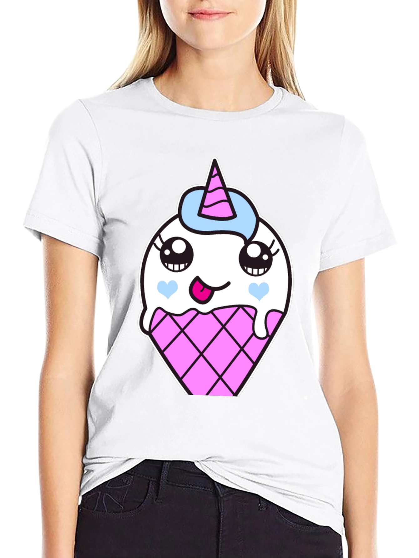Unicorn Ice Cream Cone Graphic T-Shirt