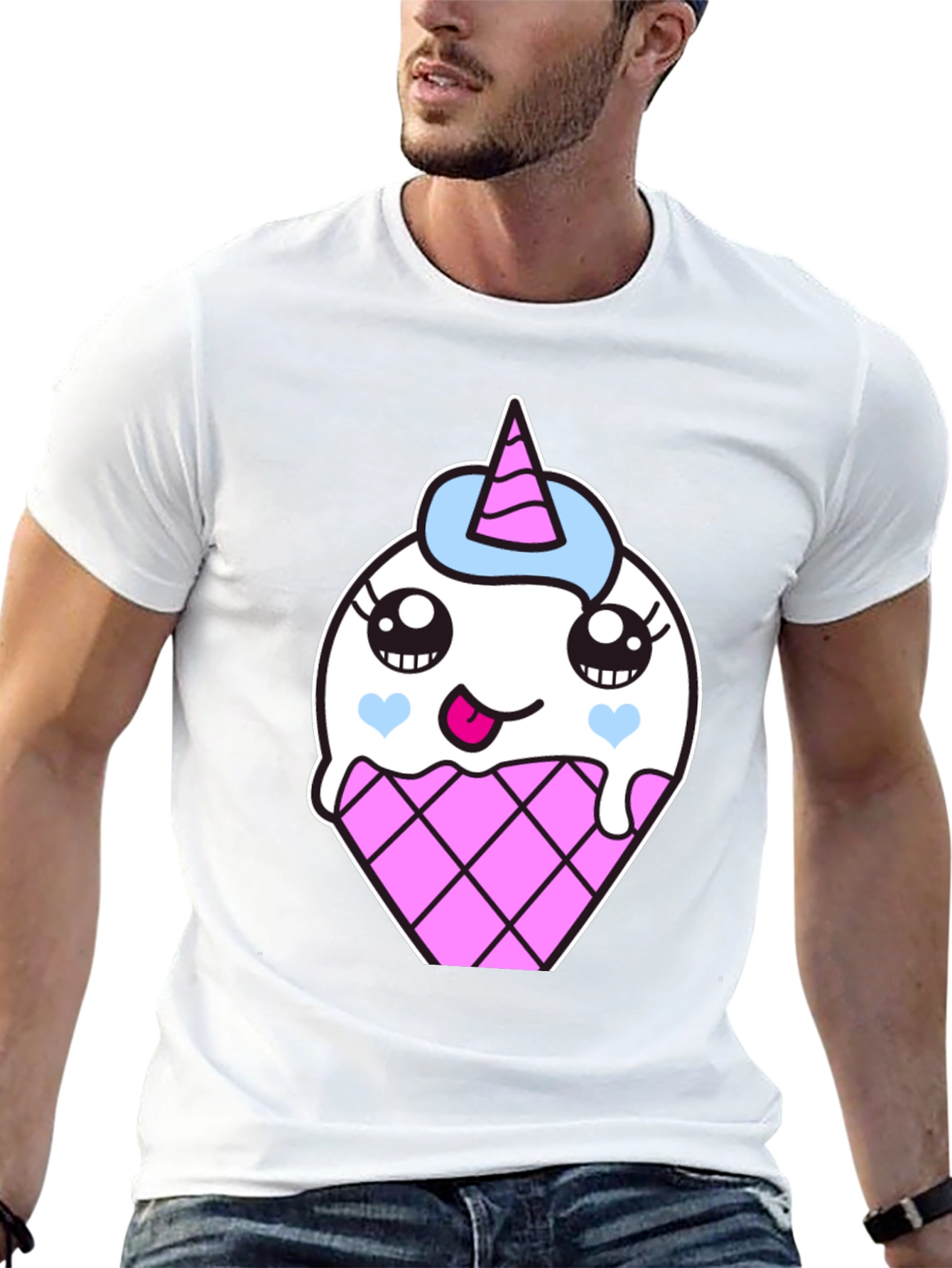 Unicorn Ice Cream Cone Graphic T-Shirt