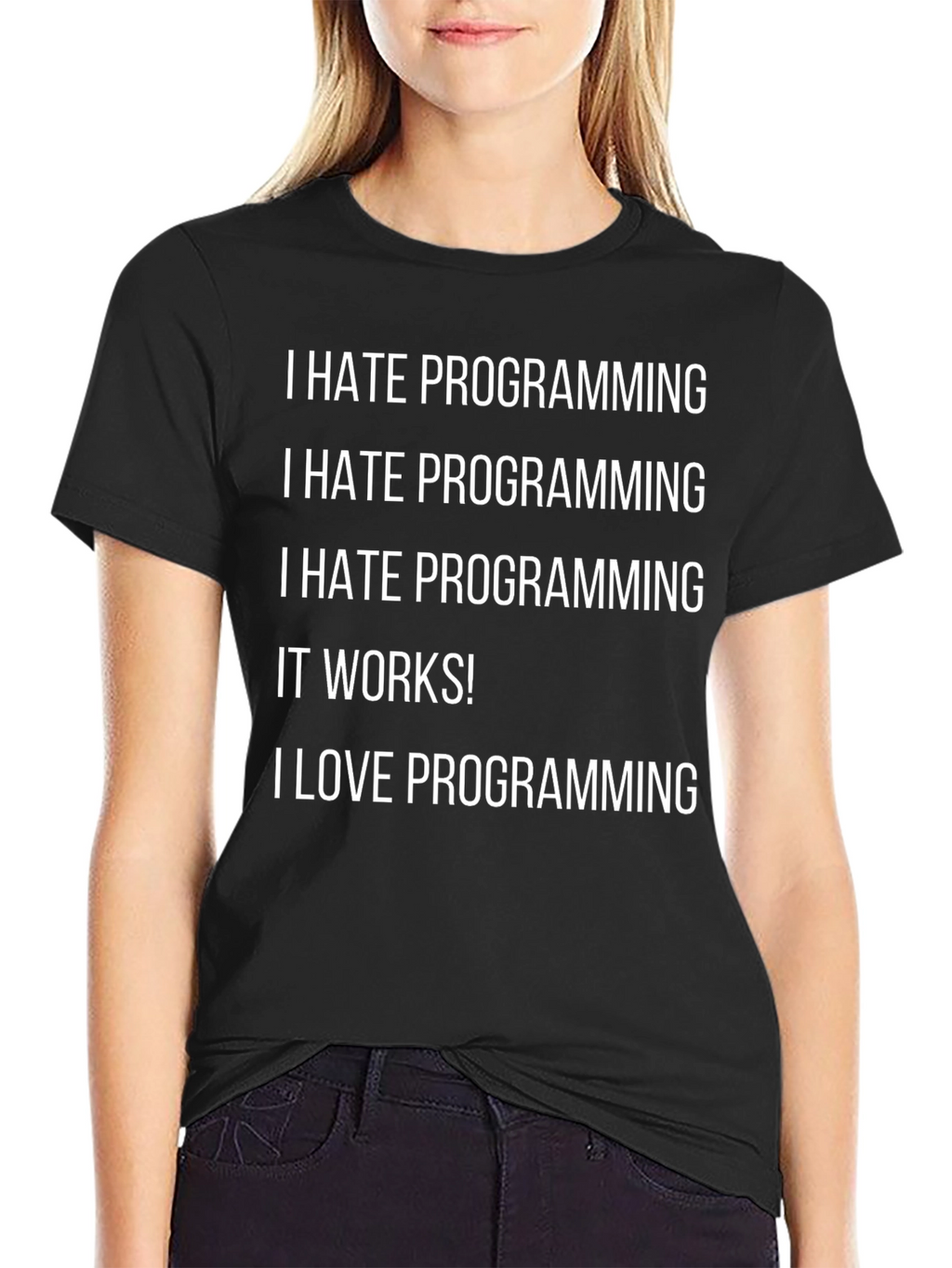 I Hate Programming Funny Black T-Shirt