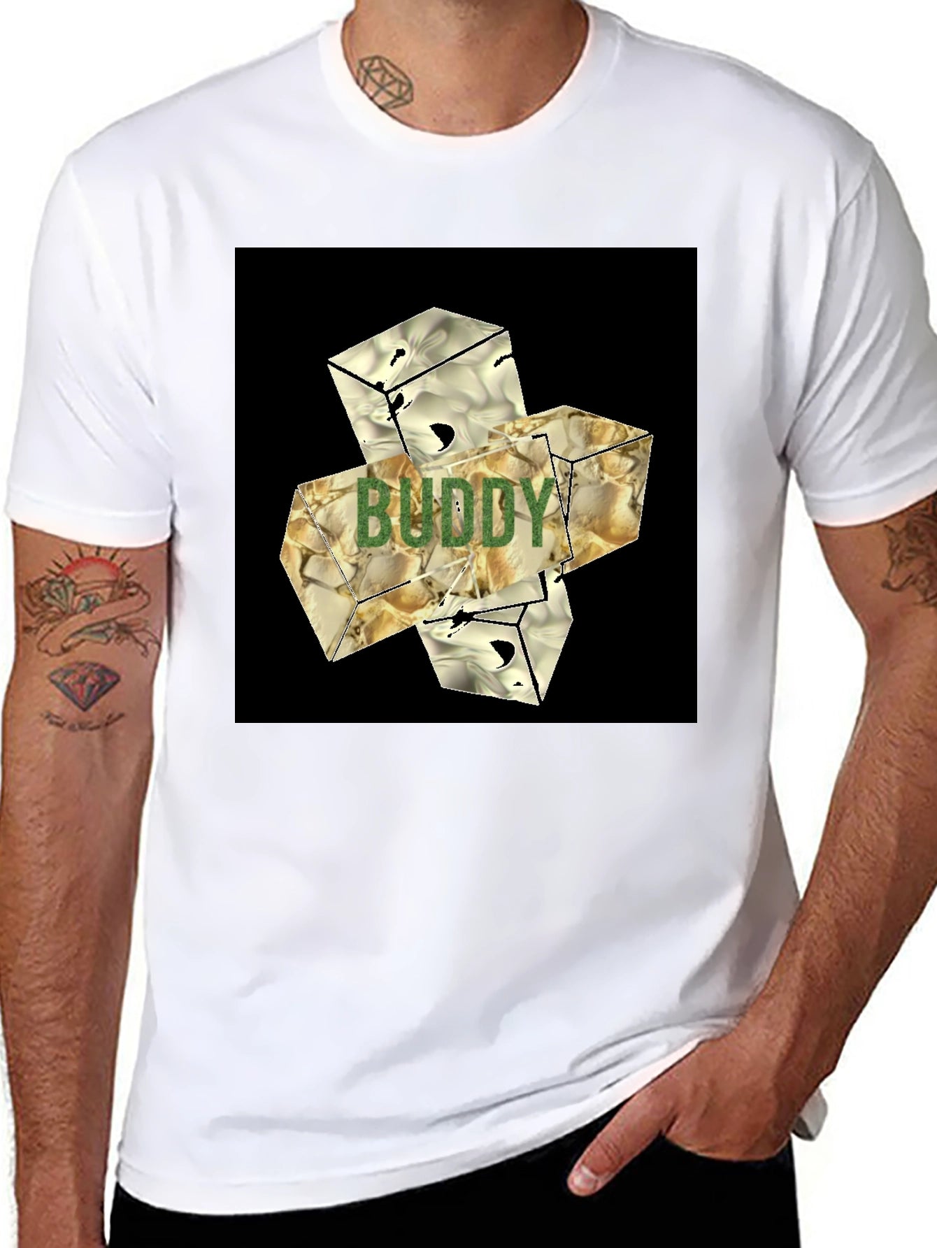 Abstract Buddy Graphic Tee - Modern Streetwear
