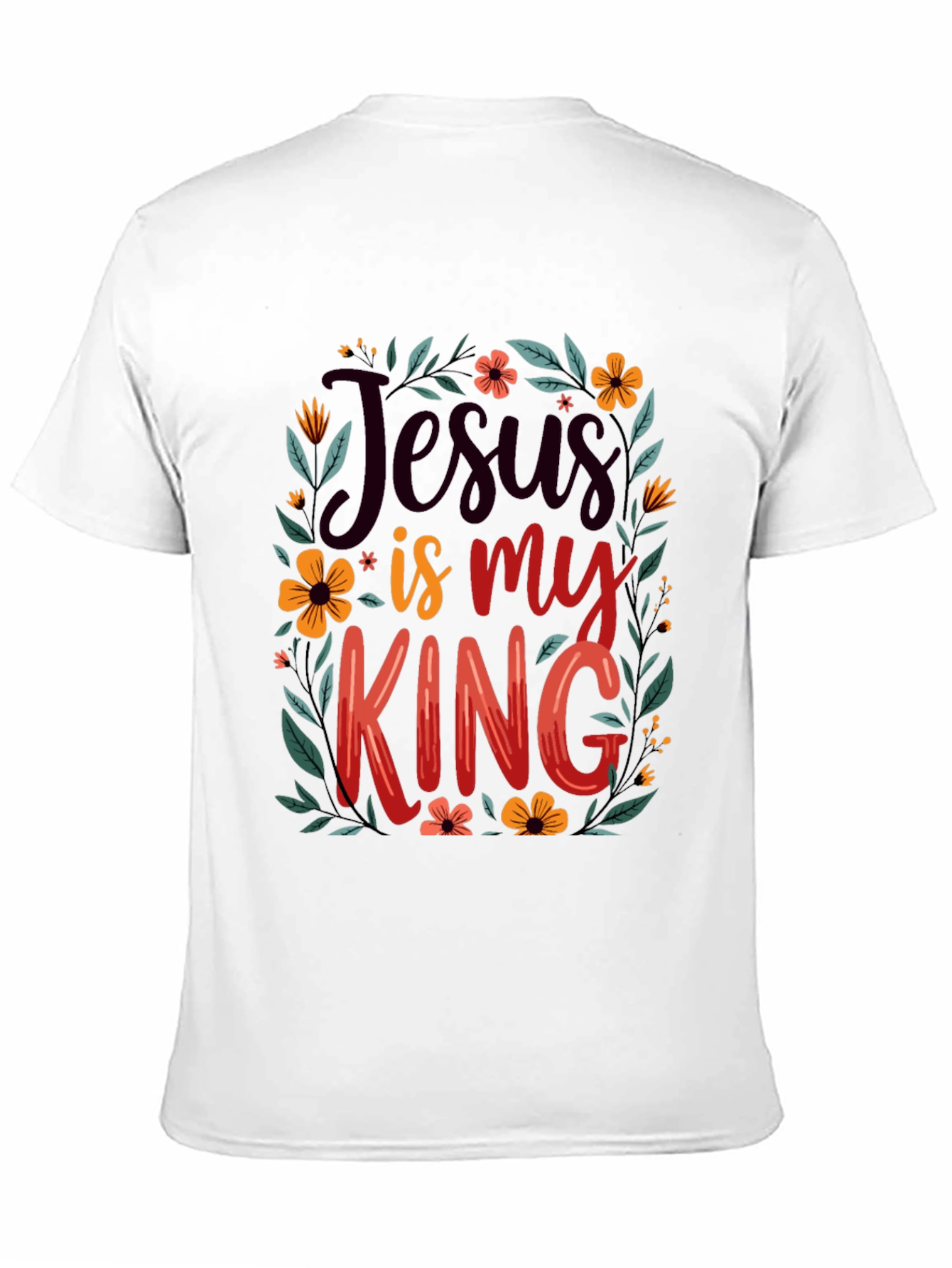 Jesus is My King Floral T-Shirt