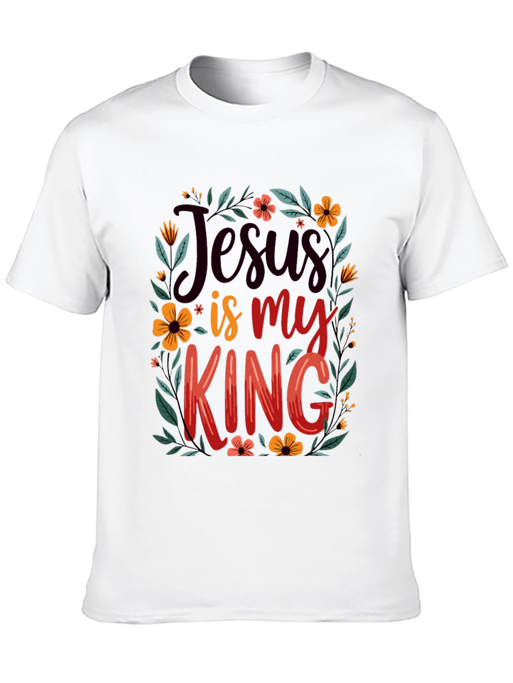 Jesus is My King Floral T-Shirt