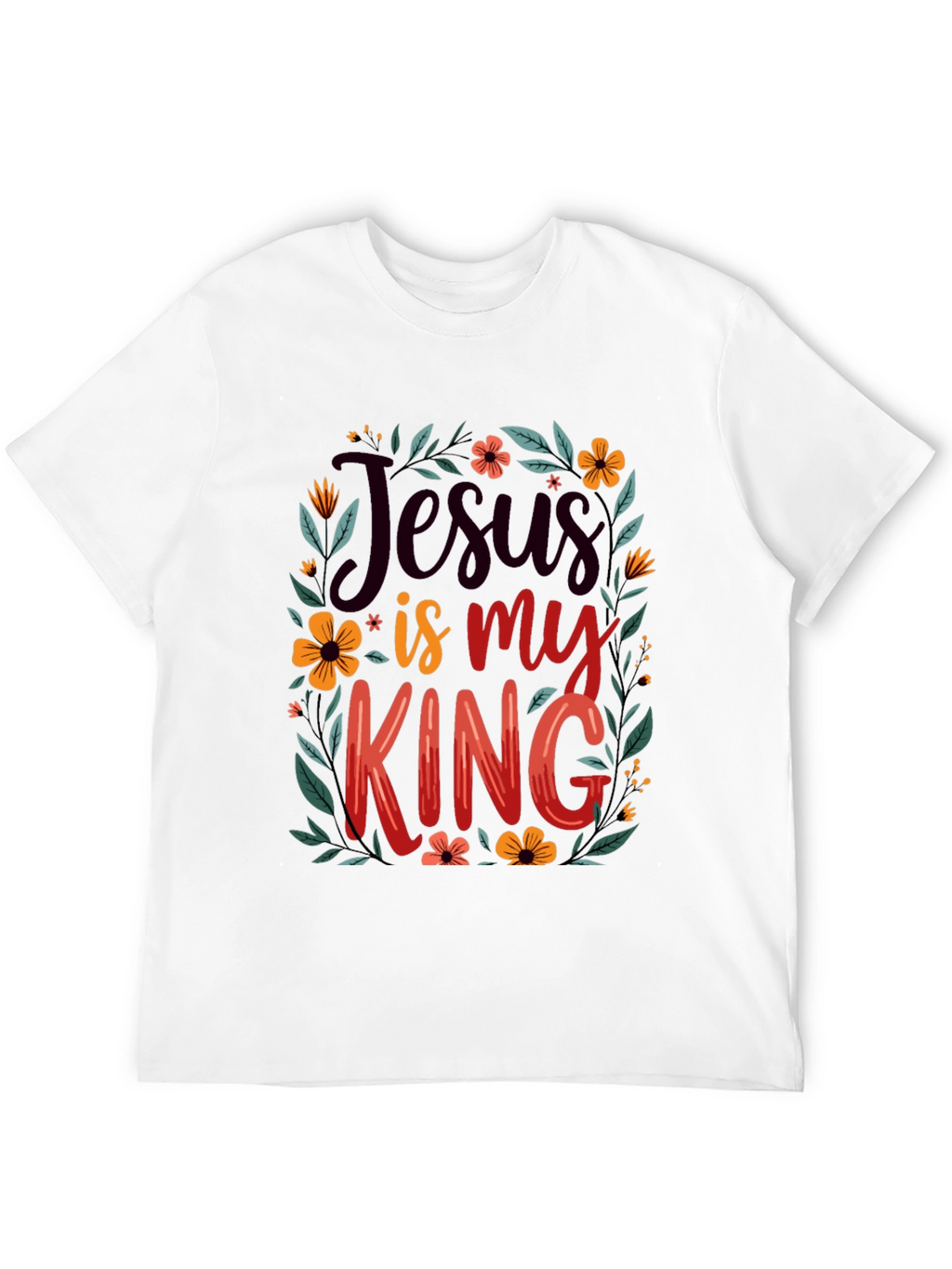 Jesus is My King Floral T-Shirt