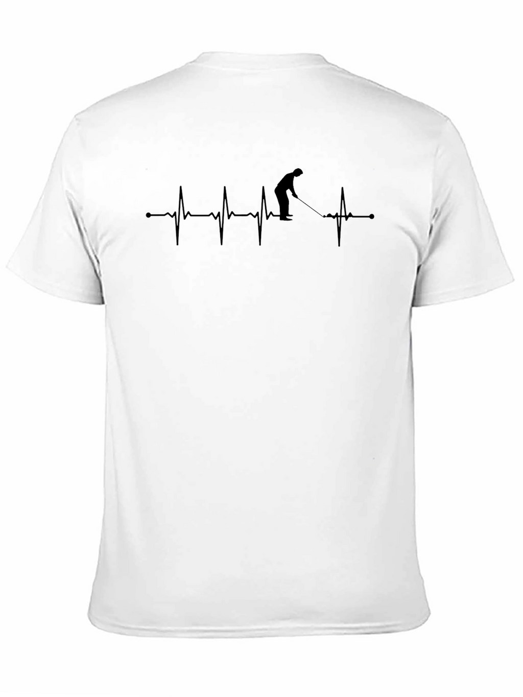 Golf Heartbeat T-Shirt - Black