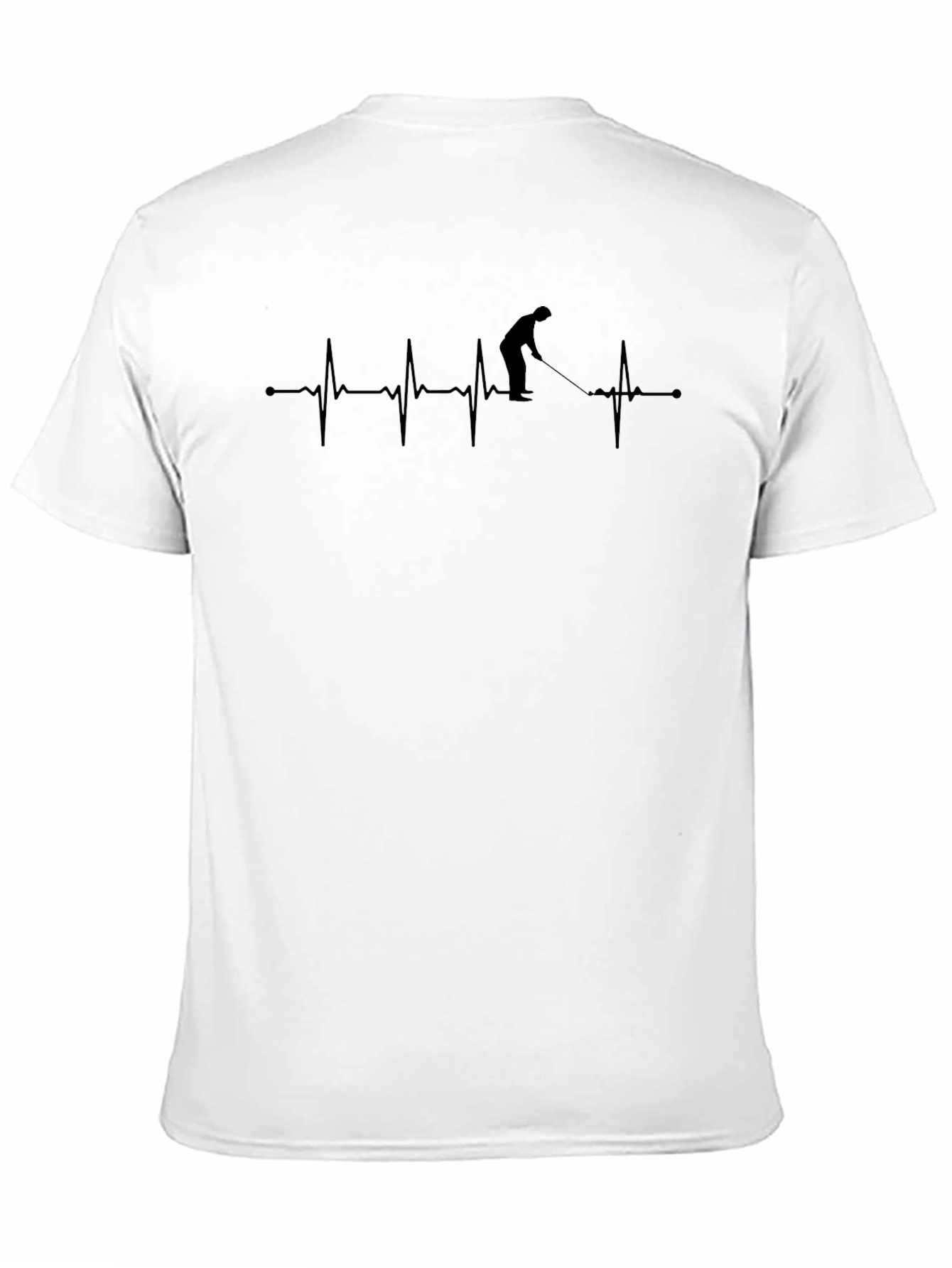 Golf Heartbeat T-Shirt - Black