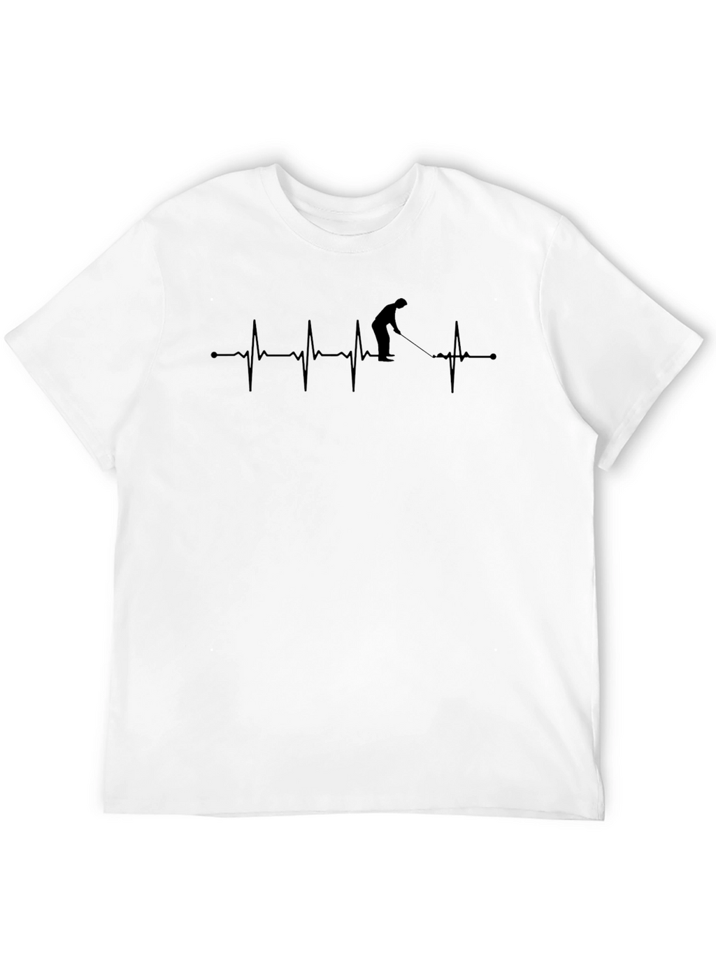 Golf Heartbeat T-Shirt - Black