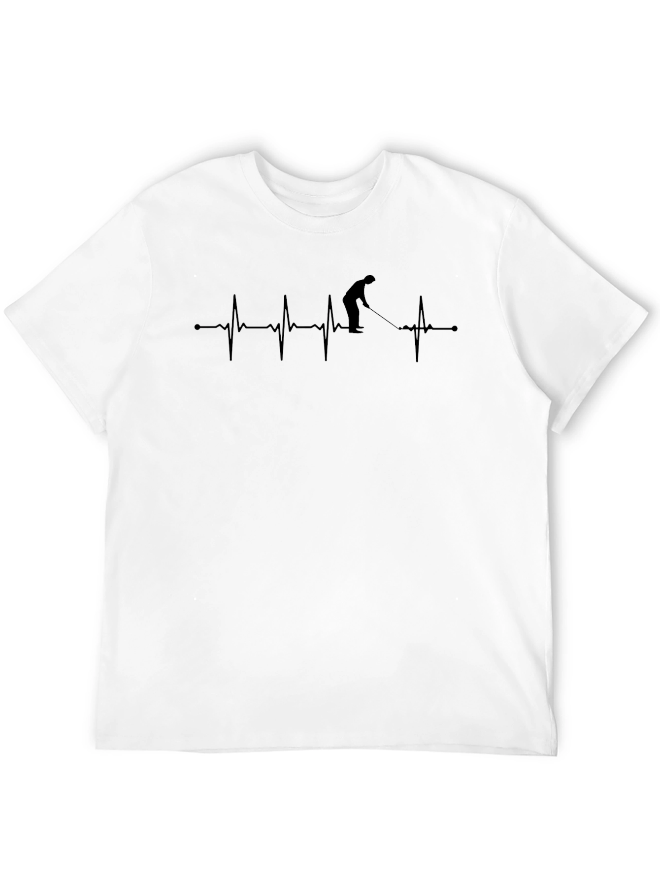 Golf Heartbeat T-Shirt - Black