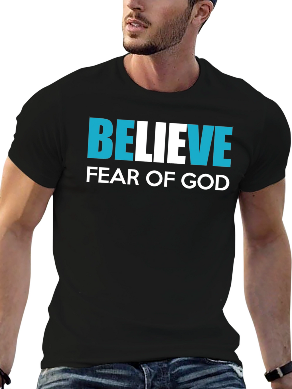 Believe Fear of God Black Graphic T-Shirt