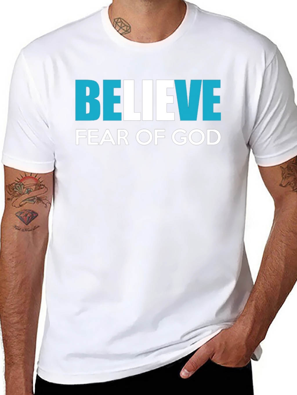 Believe Fear of God Black Graphic T-Shirt