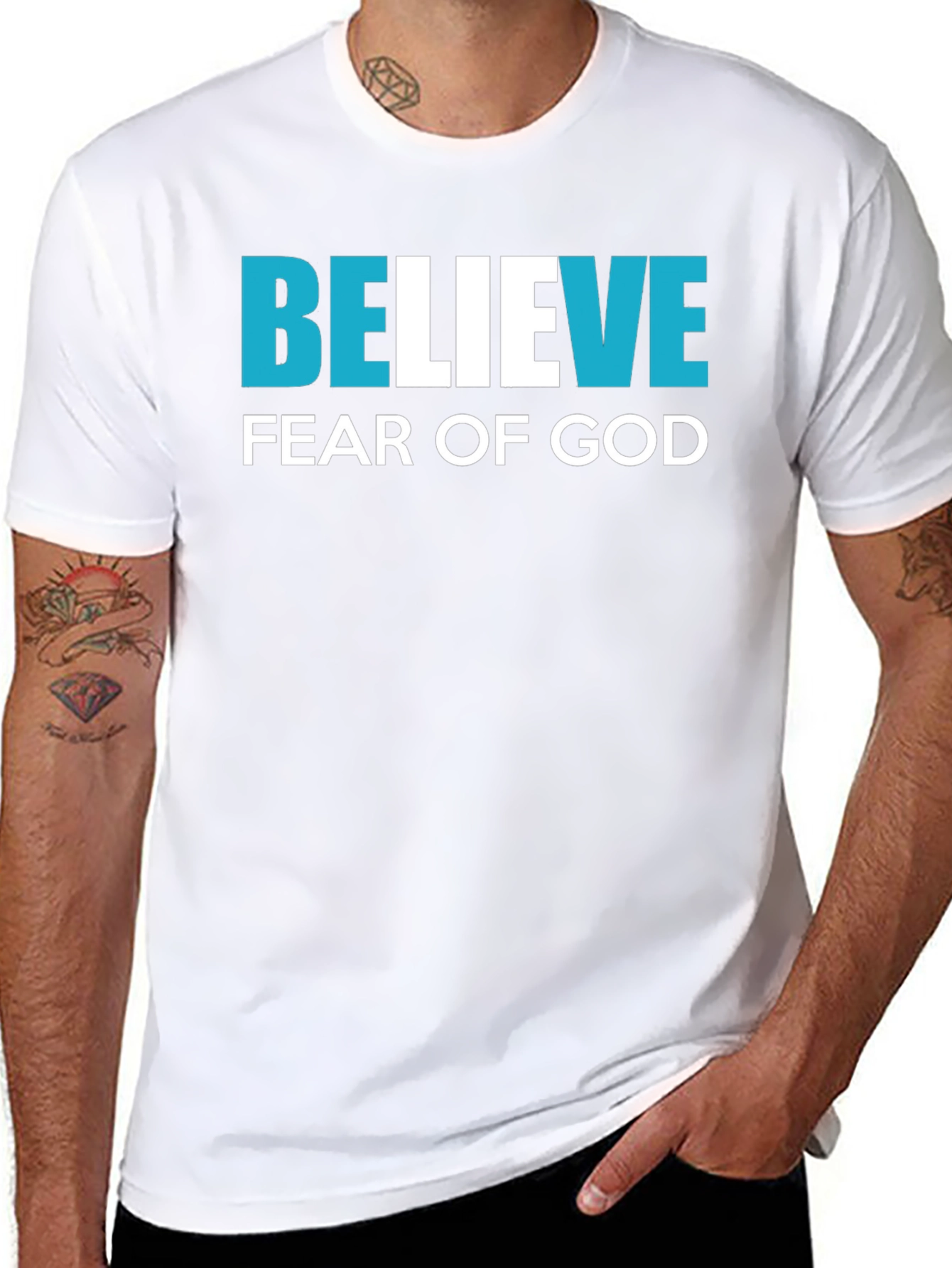 Believe Fear of God Black Graphic T-Shirt