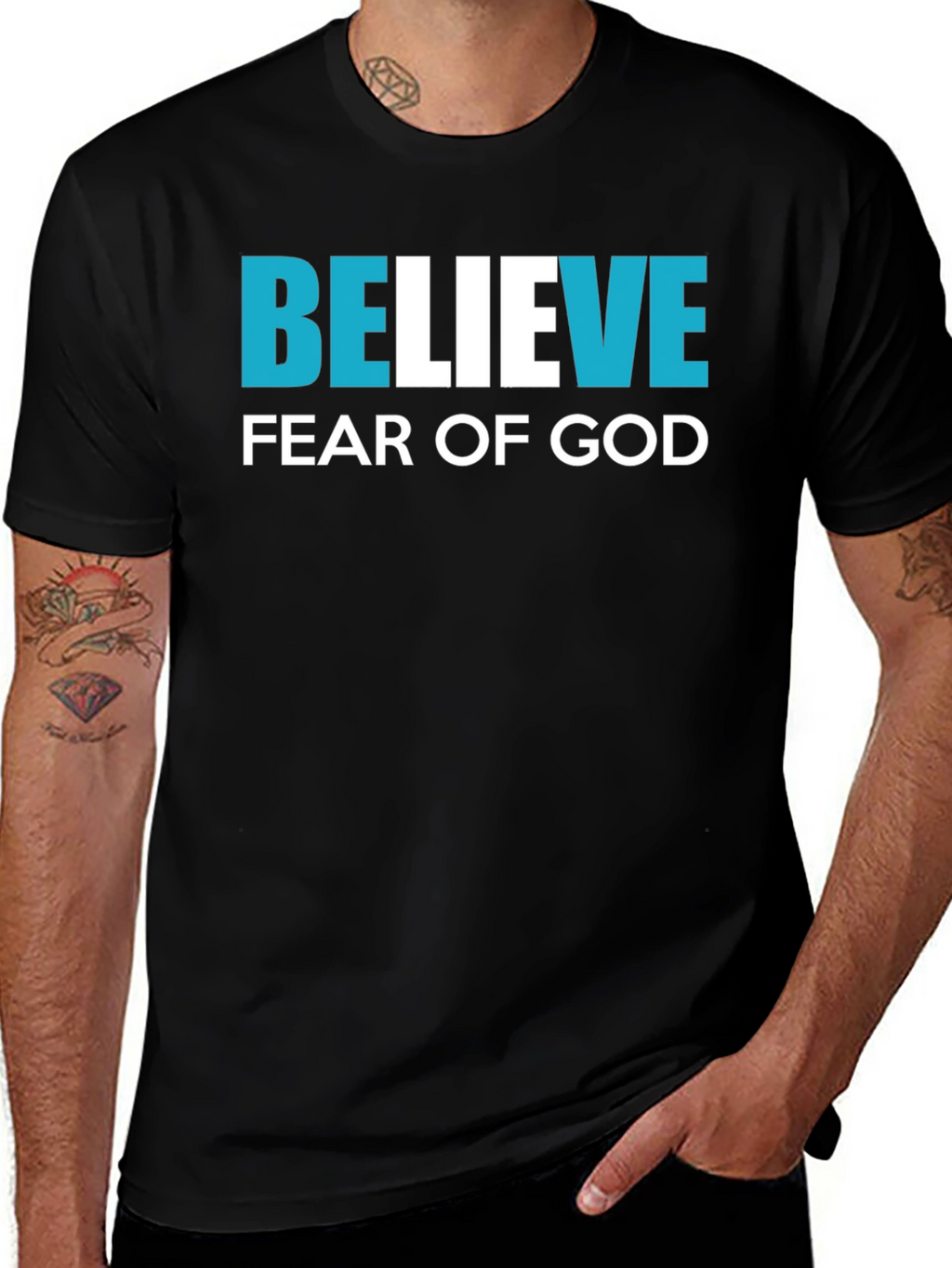 Believe Fear of God Black Graphic T-Shirt