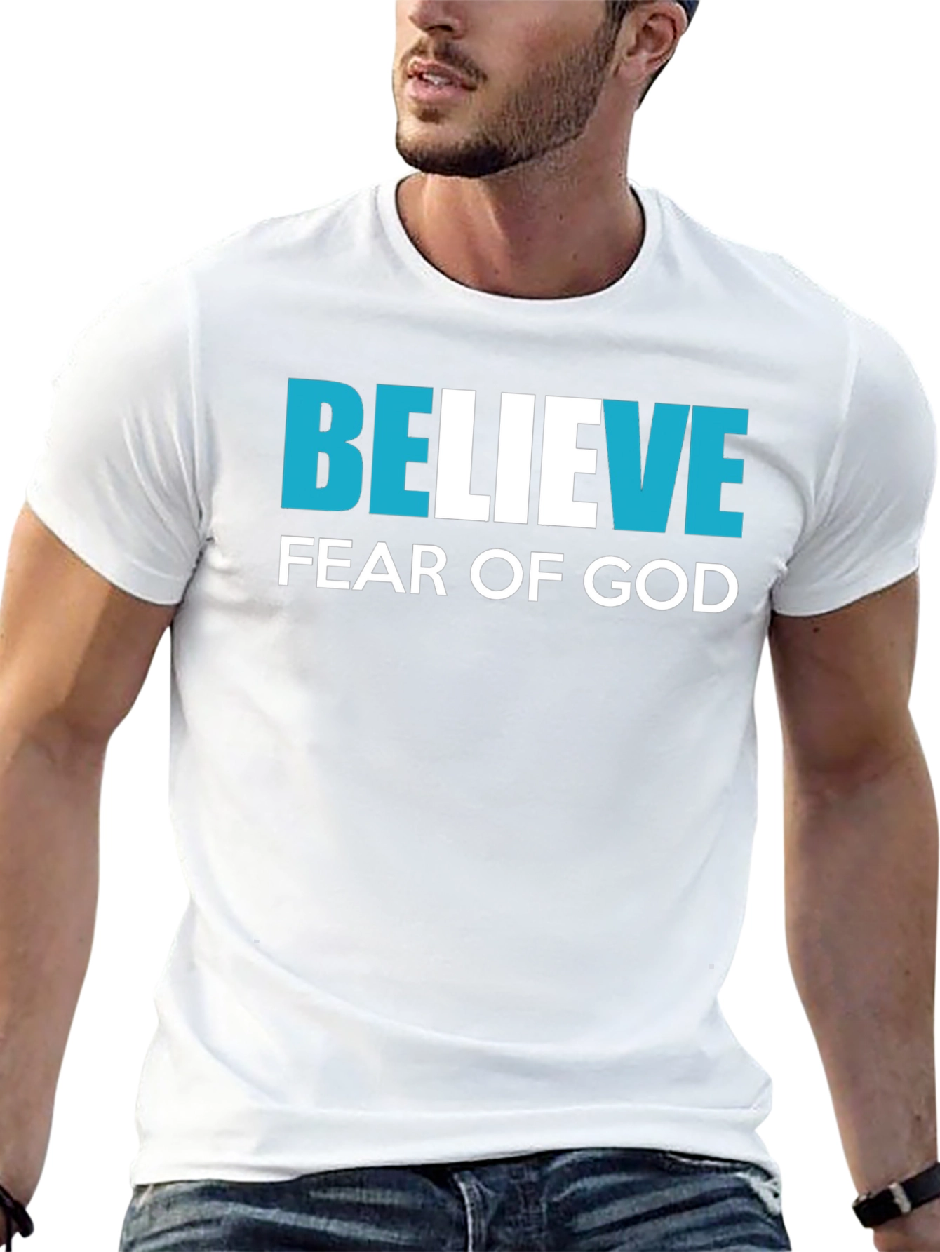Believe Fear of God Black Graphic T-Shirt