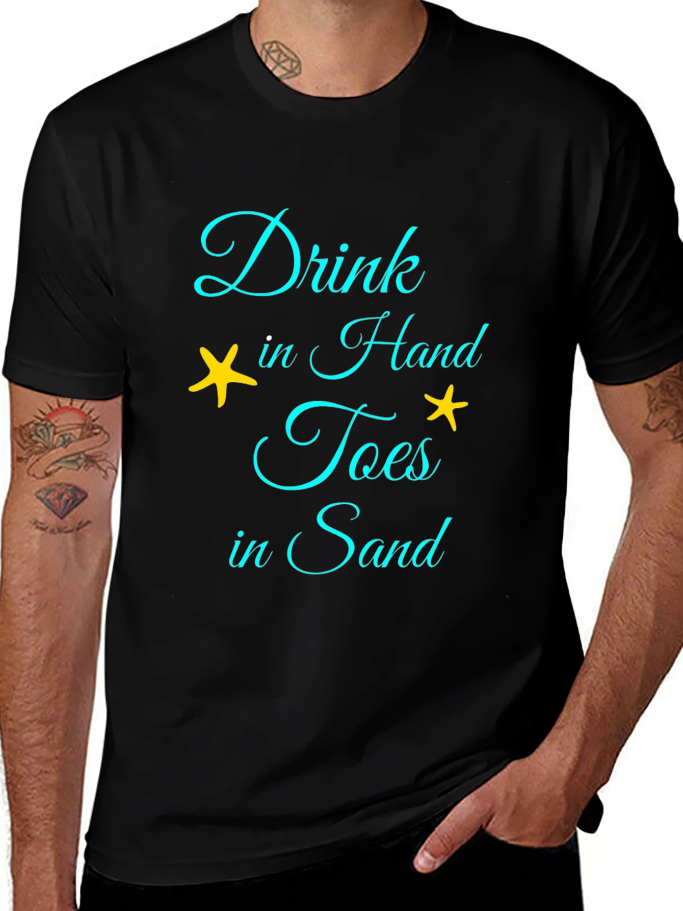Drink In Hand Toes In Sand Graphic Tee