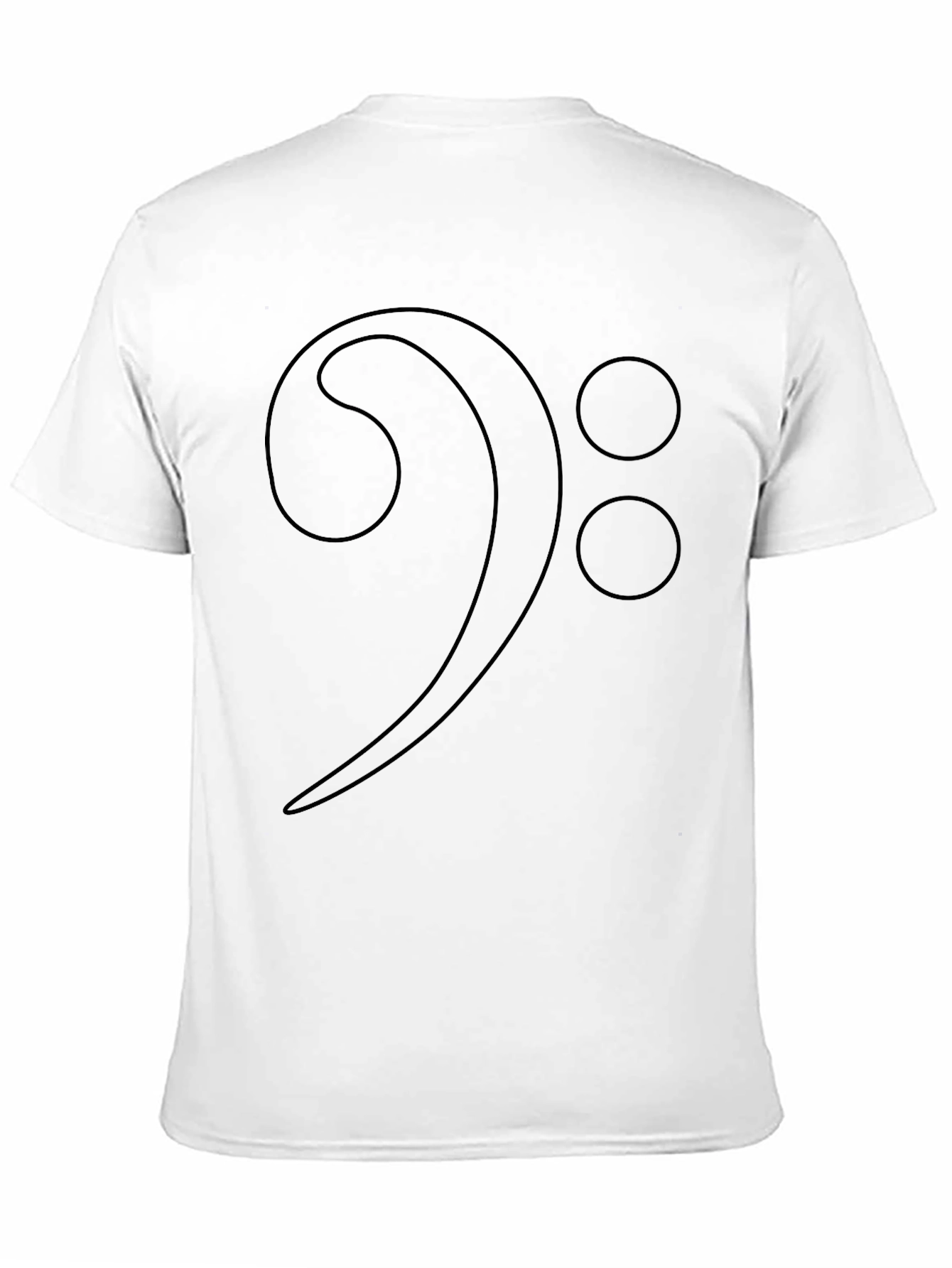Bass Clef Music Note Graphic T-Shirt - Black