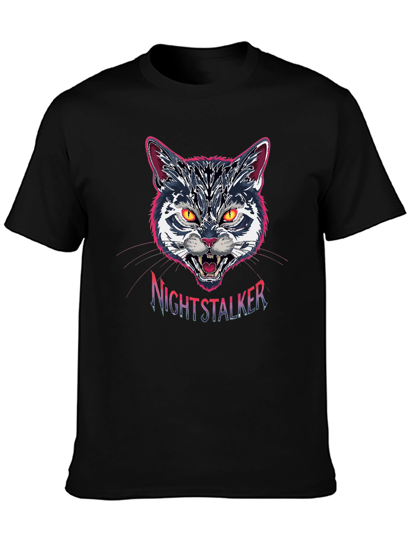 Nightstalker Cat Graphic T-Shirt - Premium Cotton