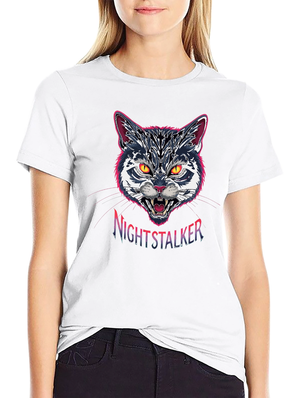 Nightstalker Cat Graphic T-Shirt - Premium Cotton