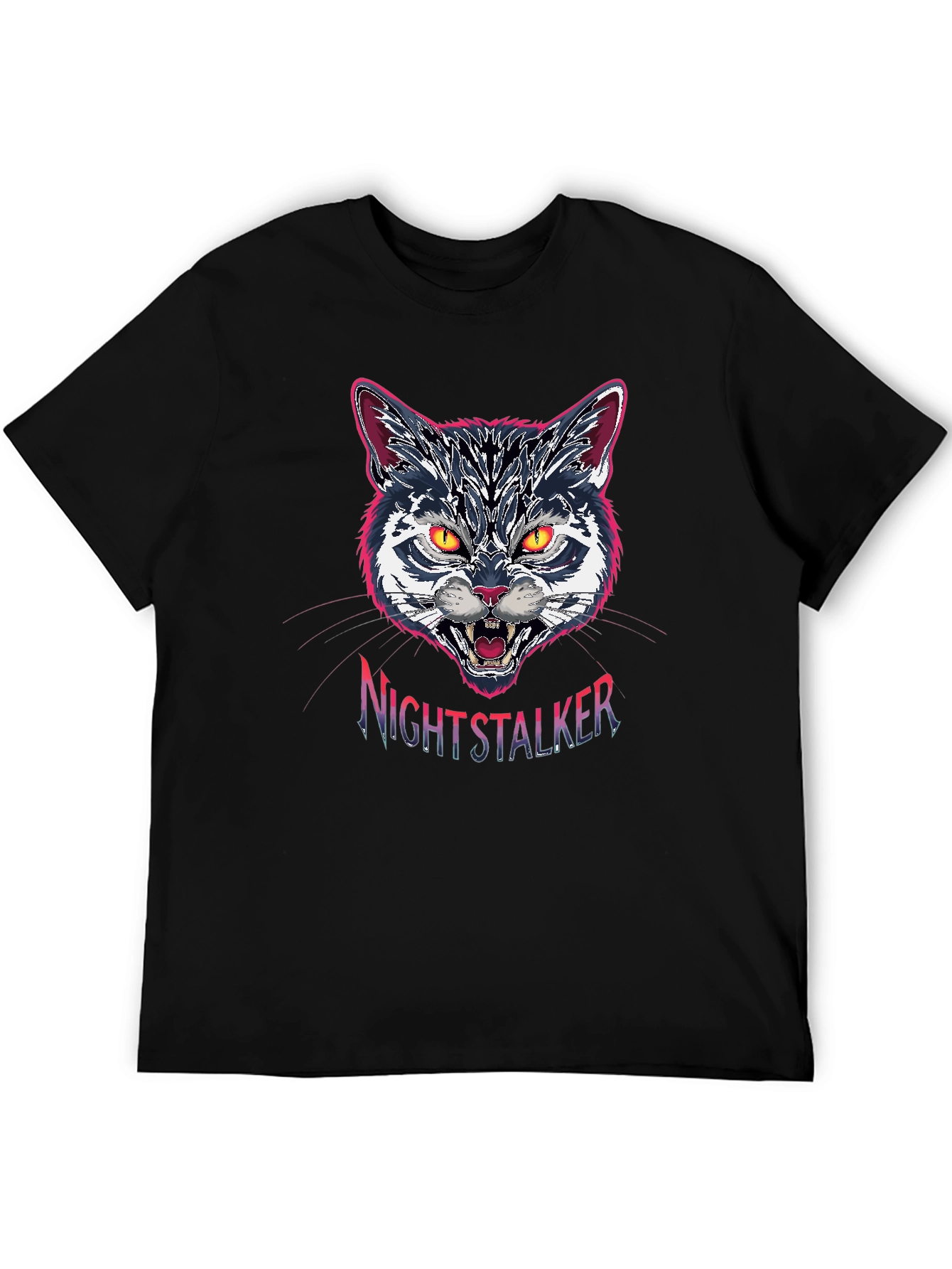 Nightstalker Cat Graphic T-Shirt - Premium Cotton