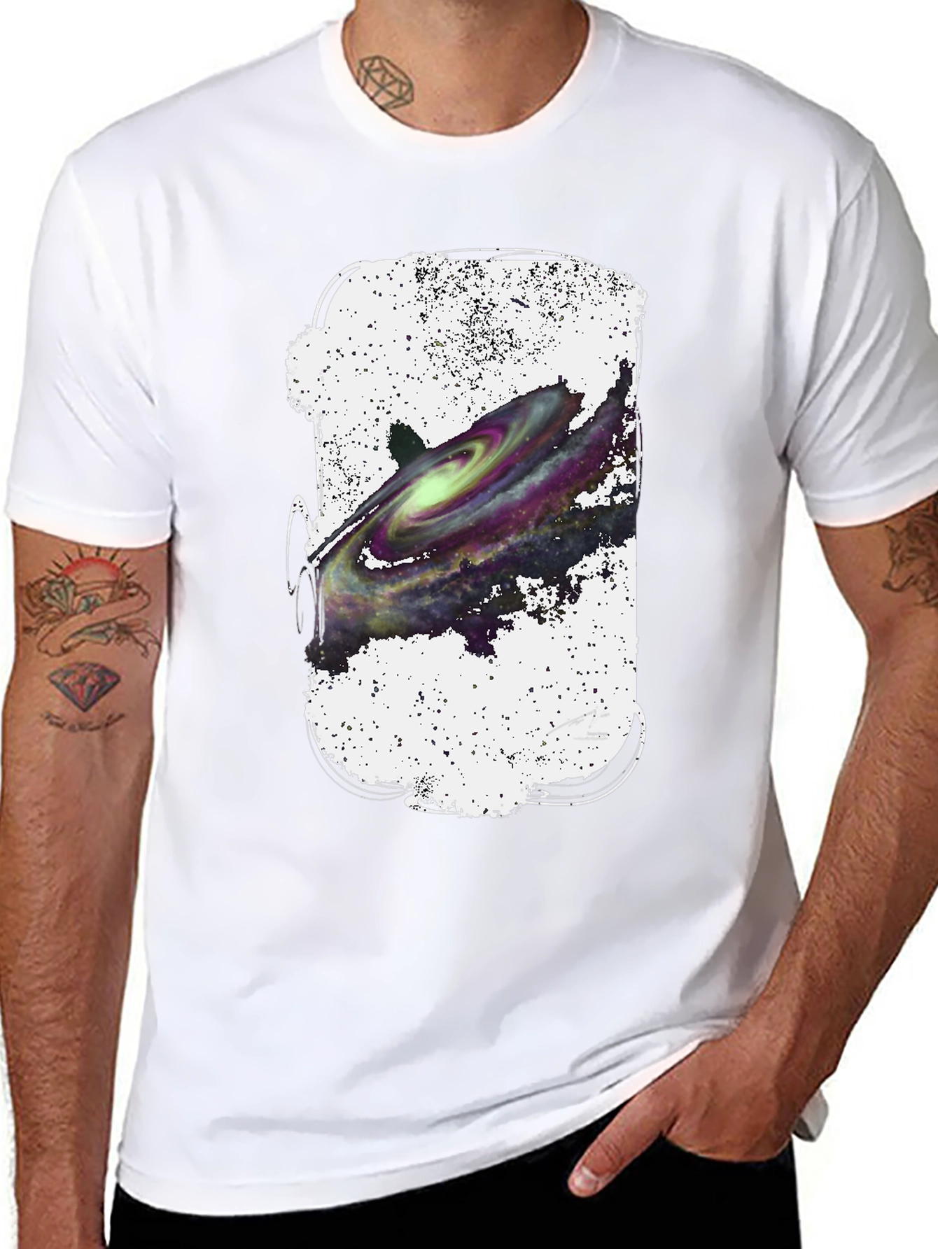Galaxy Graphic Black T-Shirt for Men