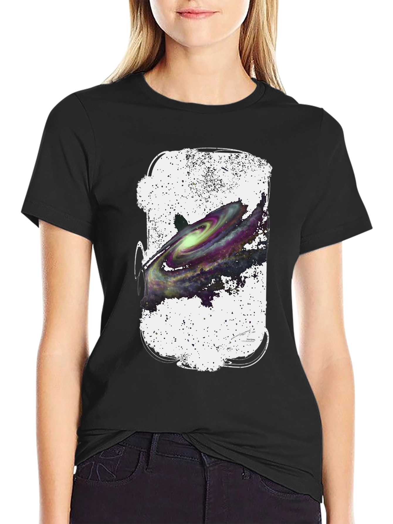 Galaxy Graphic Black T-Shirt for Men