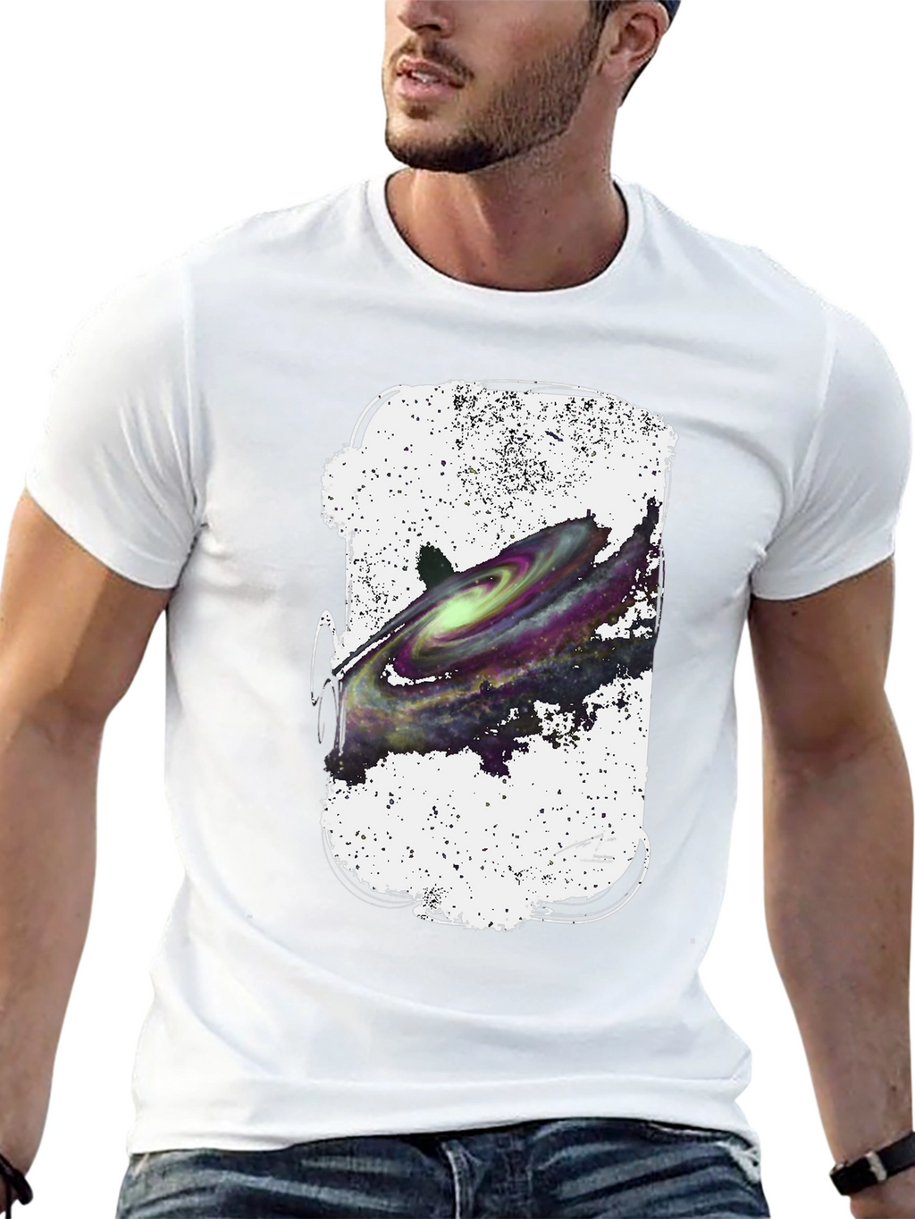 Galaxy Graphic Black T-Shirt for Men