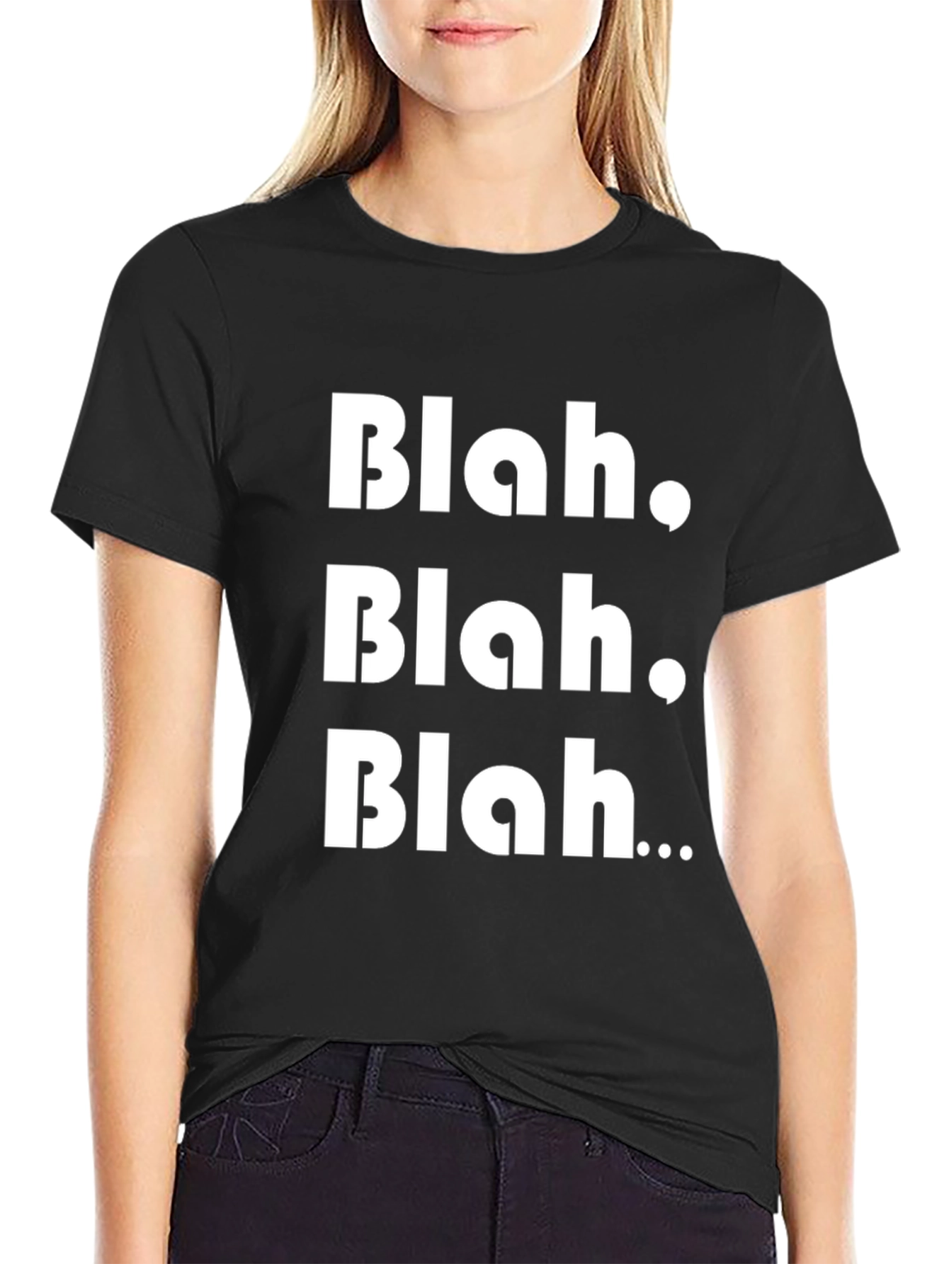 Blah Graphic Tee - Black Cotton T-Shirt