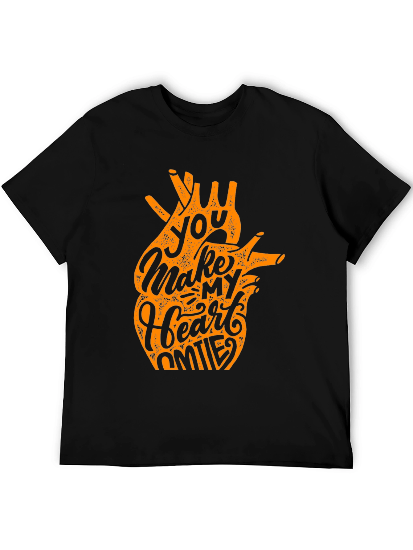 You Make My Heart Smile Black Graphic Tee