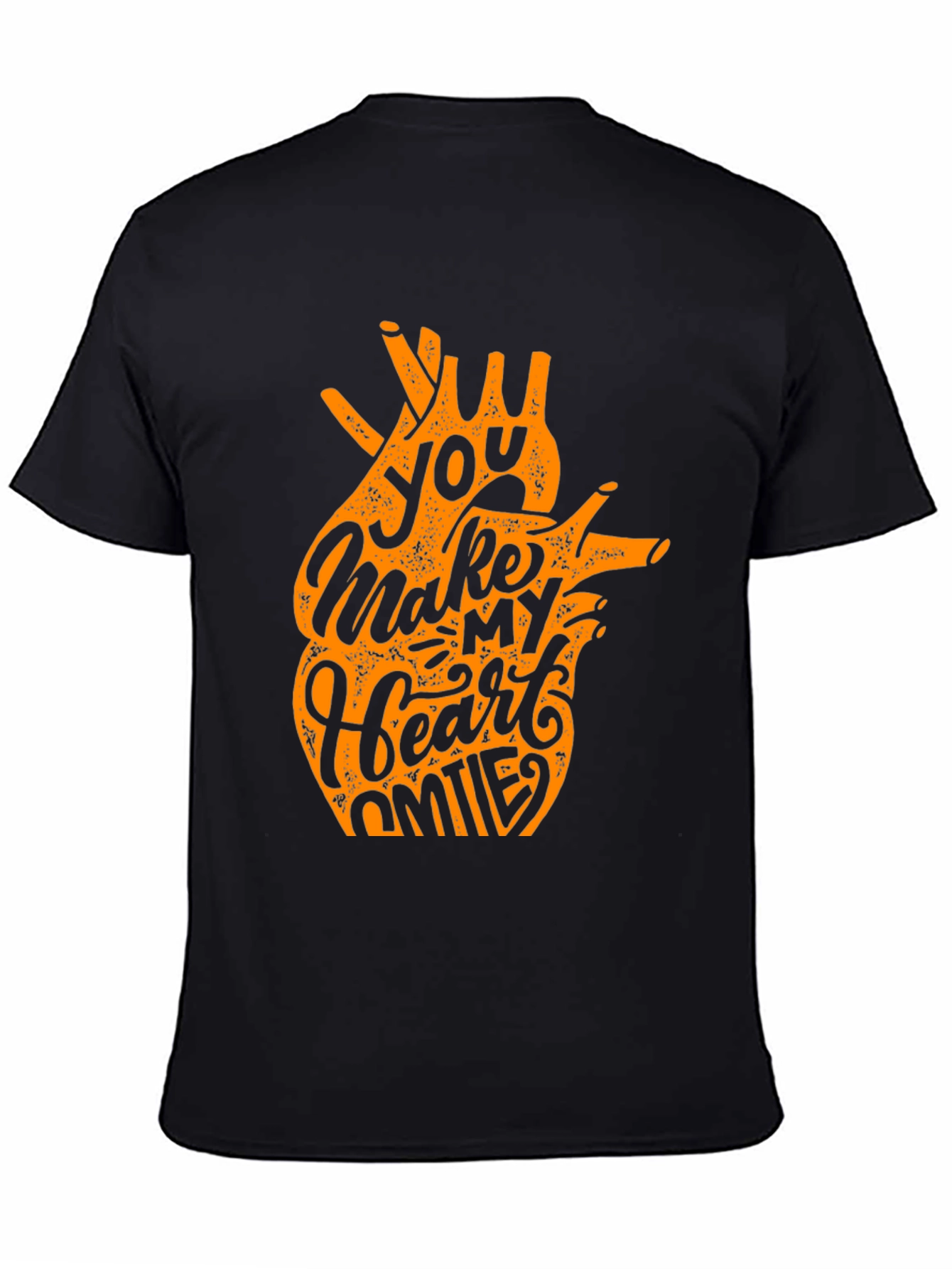 You Make My Heart Smile Black Graphic Tee