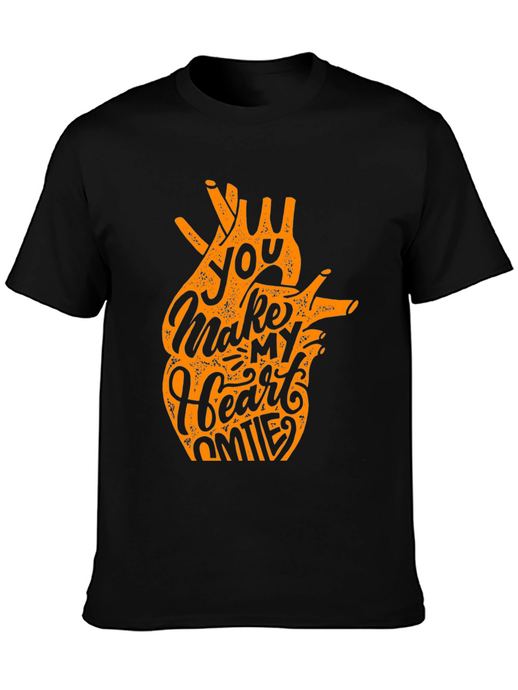 You Make My Heart Smile Black Graphic Tee