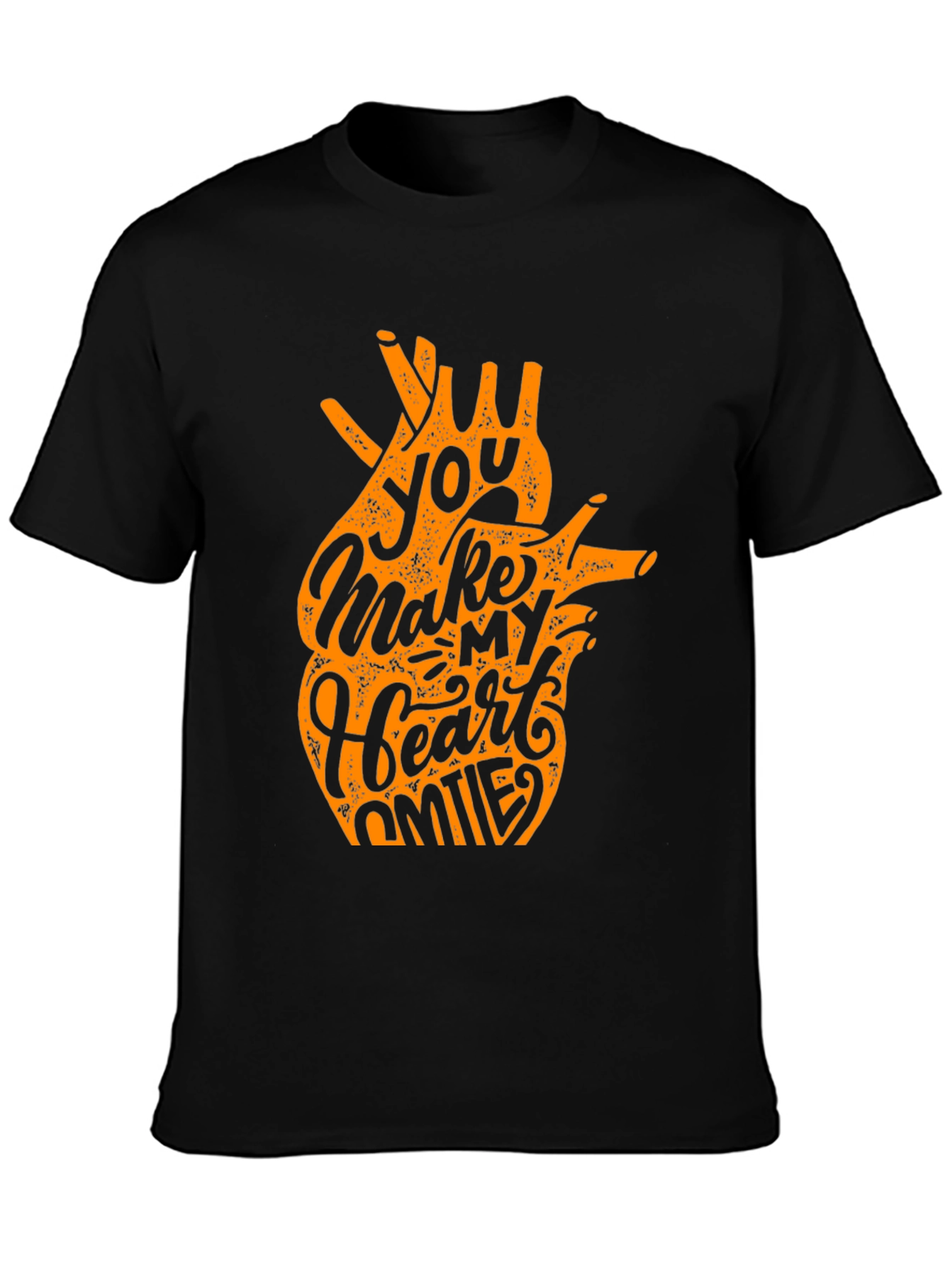 You Make My Heart Smile Black Graphic Tee