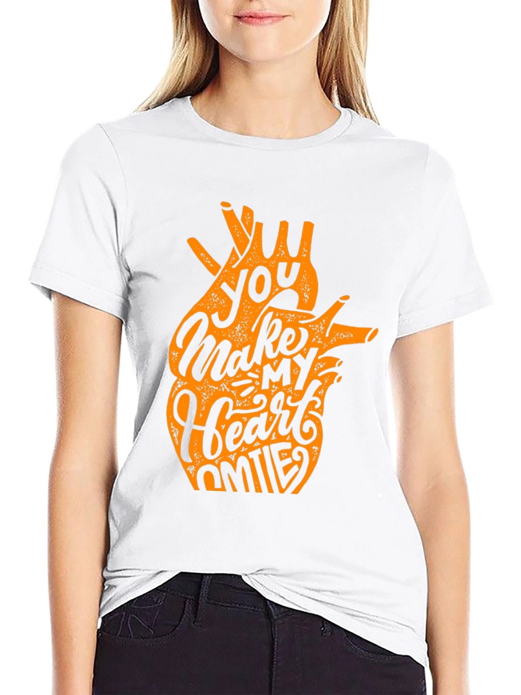 You Make My Heart Smile Black Graphic Tee