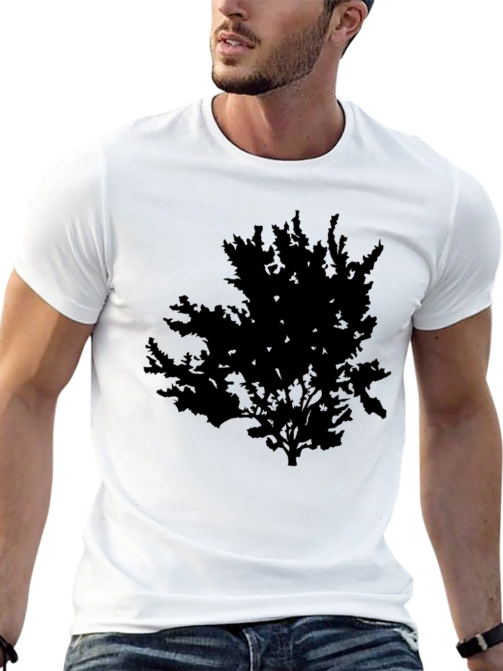 Mens Black Tree Graphic T-Shirt