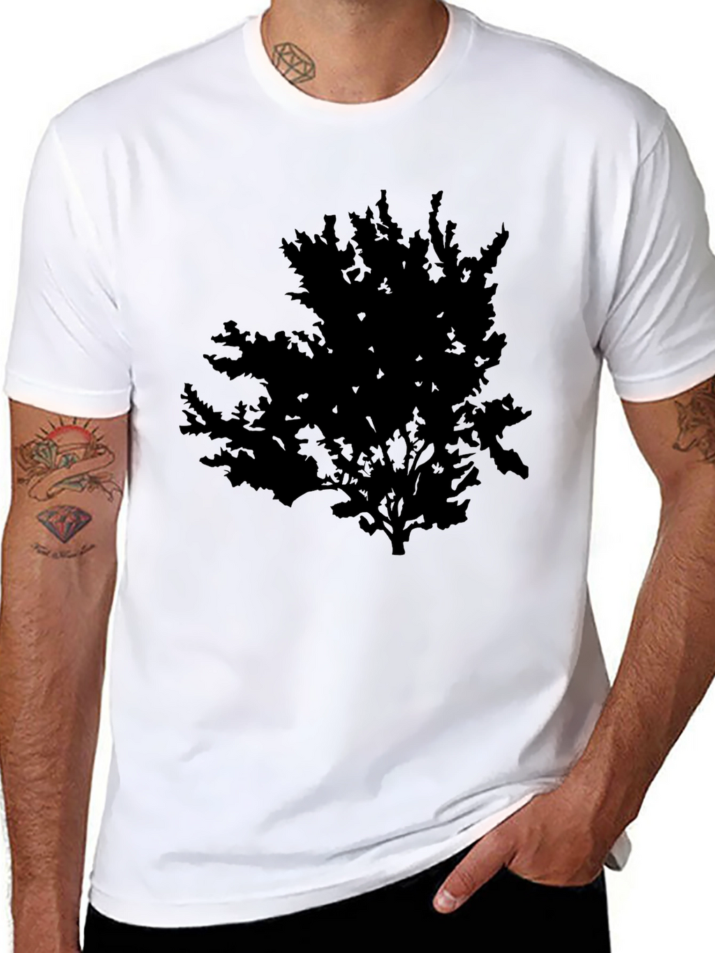 Mens Black Tree Graphic T-Shirt