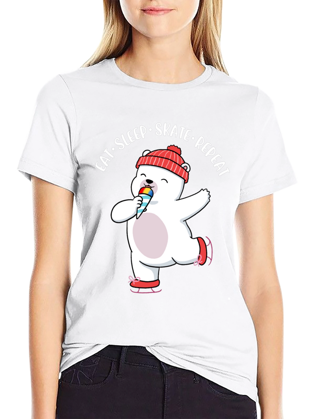 Eat Sleep Skate Repeat Bear T-Shirt