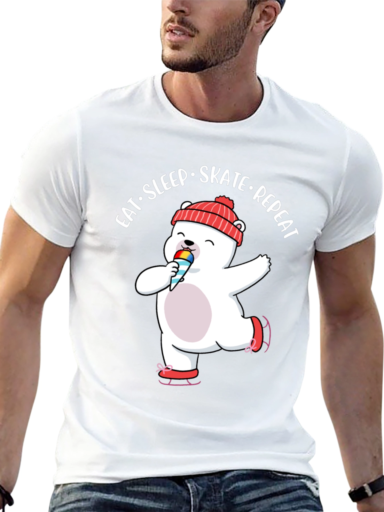 Eat Sleep Skate Repeat Bear T-Shirt