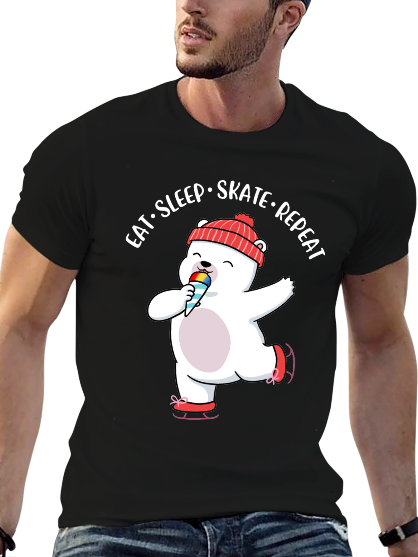 Eat Sleep Skate Repeat Bear T-Shirt