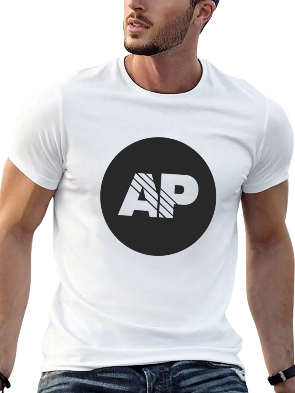 Mens Classic Black Crew Neck T-Shirt